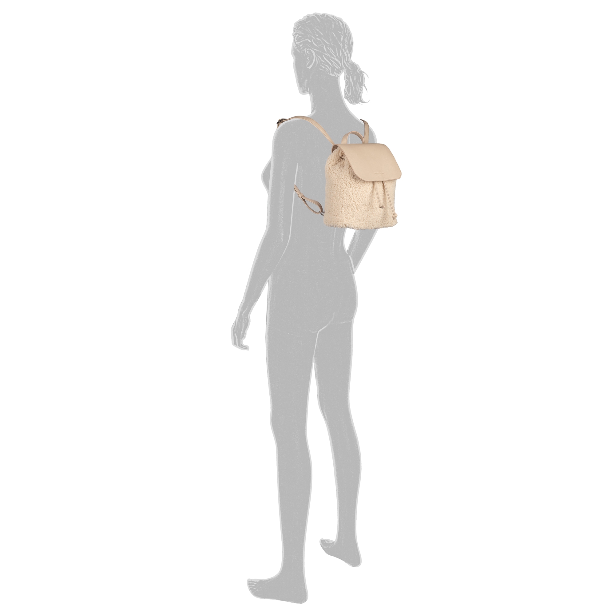 TOM TAILOR Rucksack »Zelina« Damen Freizeitrucksack, Cityrucksack in Plüsch-Optik