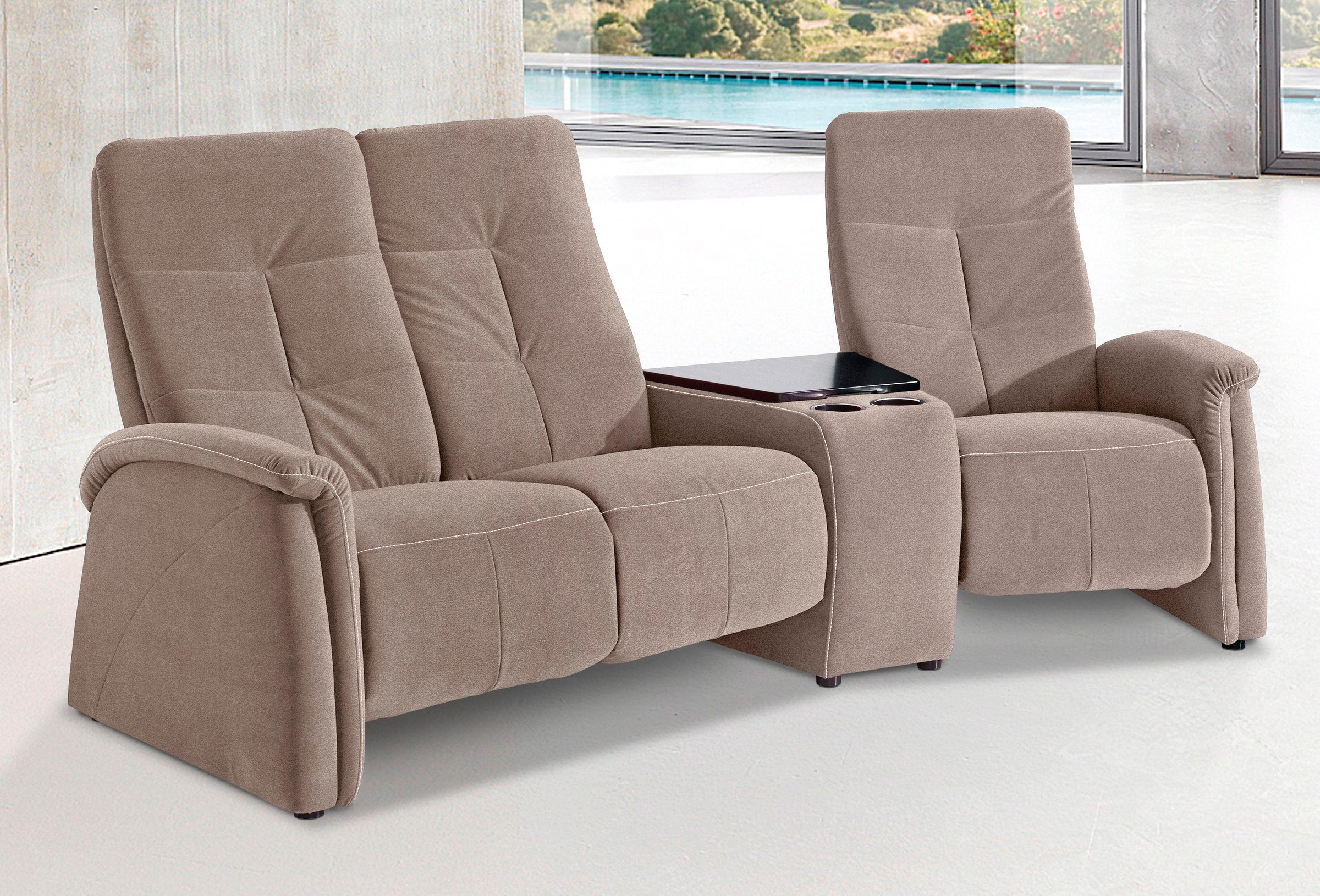 exxpo - sofa fashion 3-Sitzer »Tivoli, Kinosofa mit Tischablage & Stauraumfach, man. Relaxfunktion«, mit Relaxfunktion