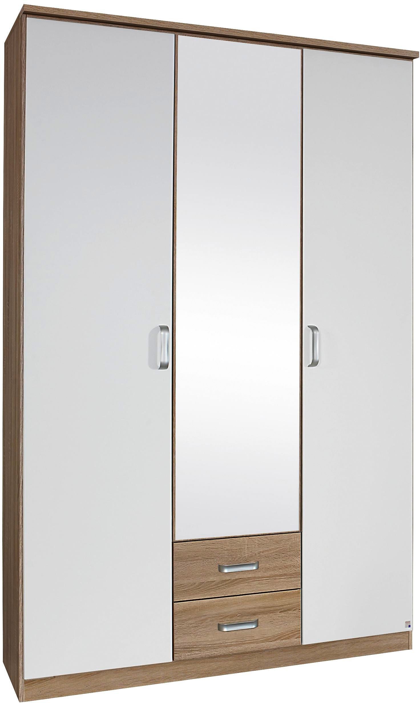 rauch Kleiderschrank »Schrank Drehtürenschrank Garderobe Ankleide Schlafzimmerschrank GANDRA« Breiten 136/181/226/271 cm, Höhe 212 cm,  mit Oberkranz und voll aufgelegtem Spiegel MADE IN GERMANY