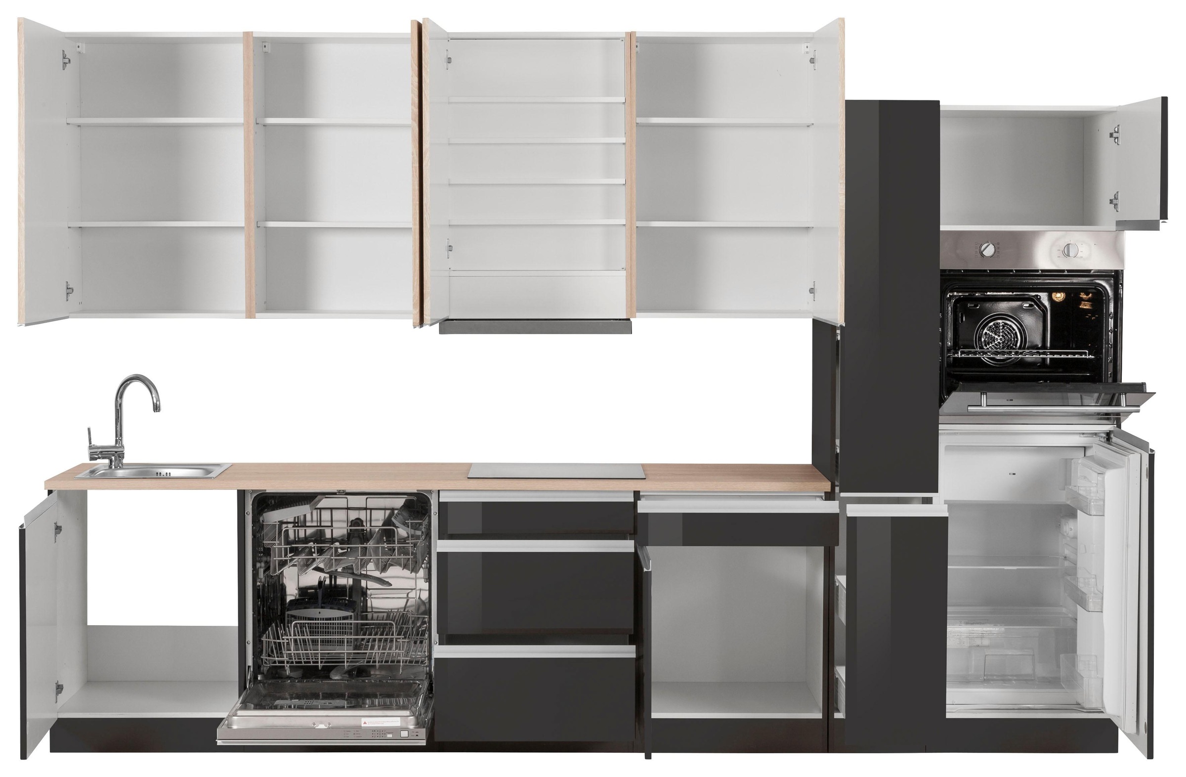 KOCHSTATION Küchenzeile »KS-Ohio«, mit E-Geräten, Breite 330 cm