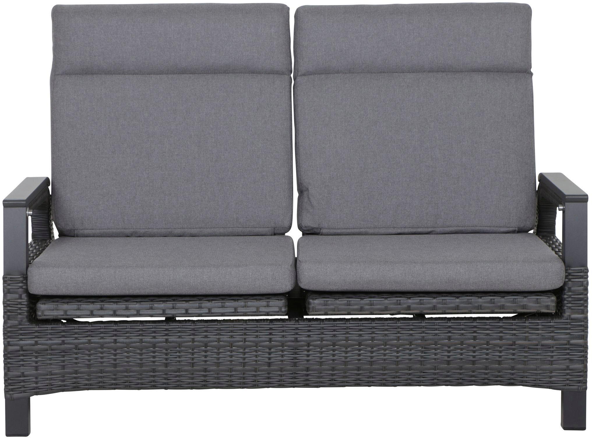 Siena Garden Gartenlounge-Set »Solea«, (Set, 8 tlg.), bestehend aus 2 Sesseln, 1 Bank, 1 Tisch und 4 Auflagen