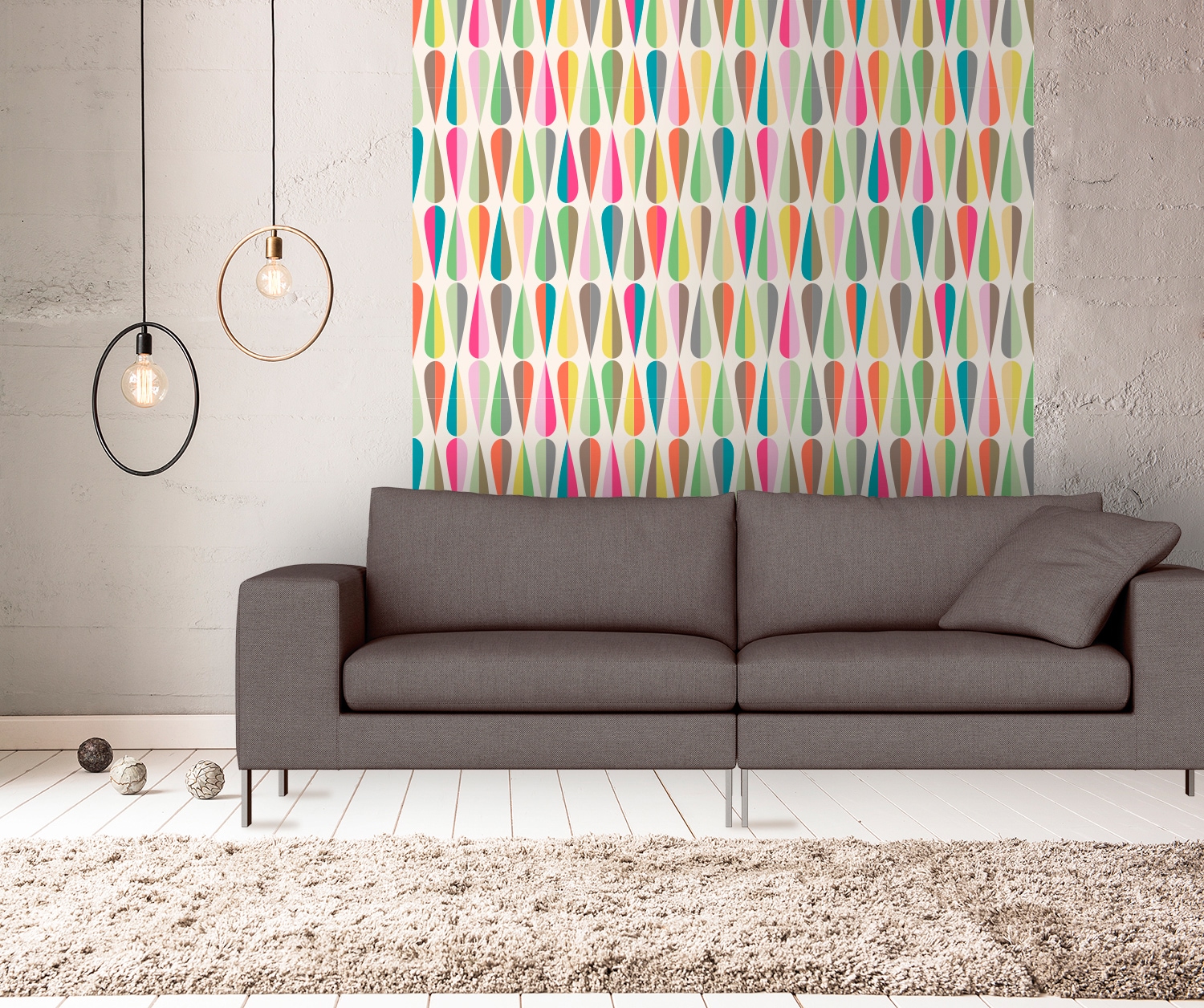 queence Vinyltapete »John«, gemustert-Farbverlauf-bedruckt-abstrakt, 90x250cm, selbstklebend, kinderleichte Anbringung, Sticker