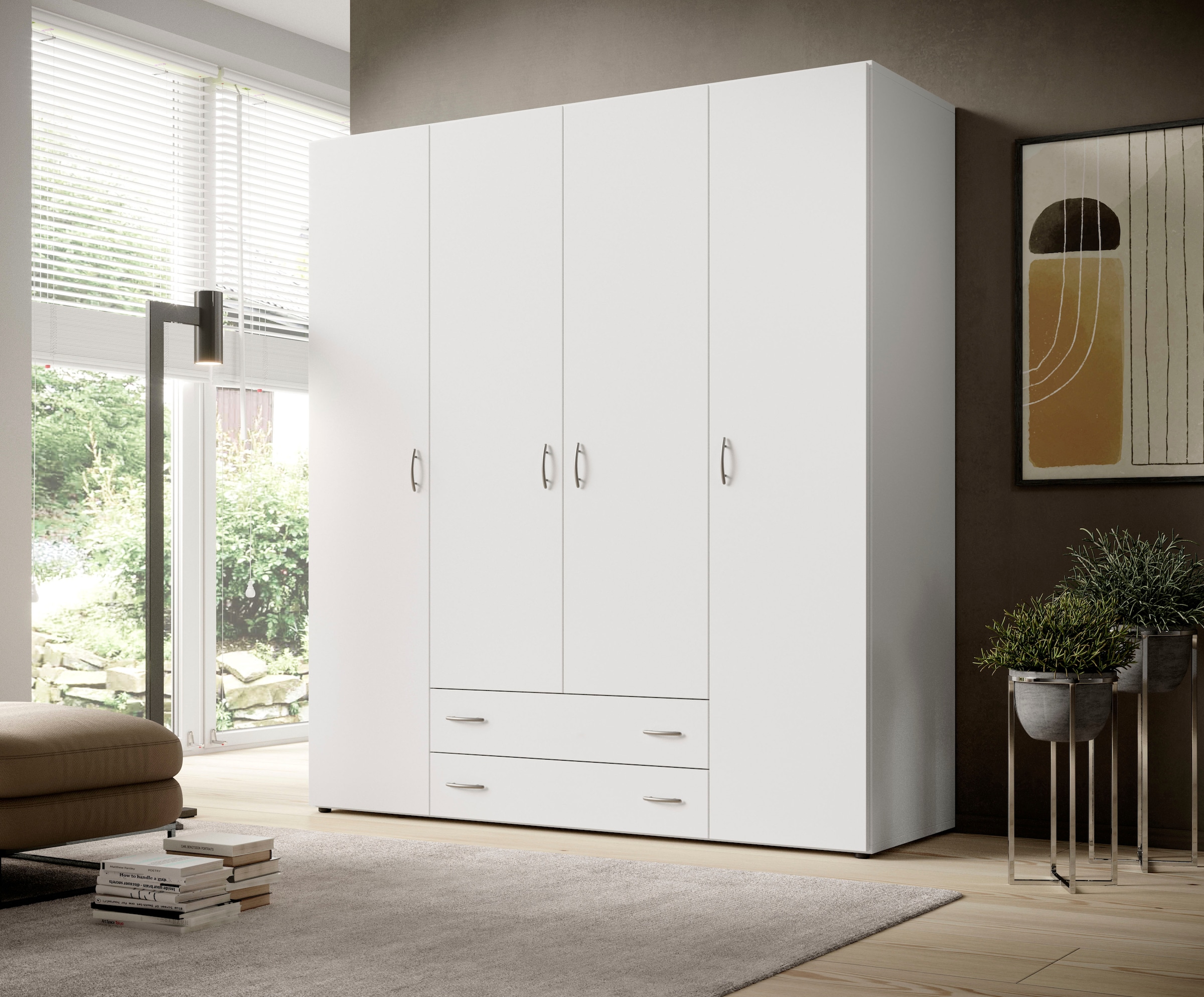 Schlafkontor Drehtürenschrank »Base Kleiderschrank Joe Garderobe Hochschrank Wäscheschrank«, Bega Schrank Schlafzimmer Bestseller in 3 Breiten und 2 Farben