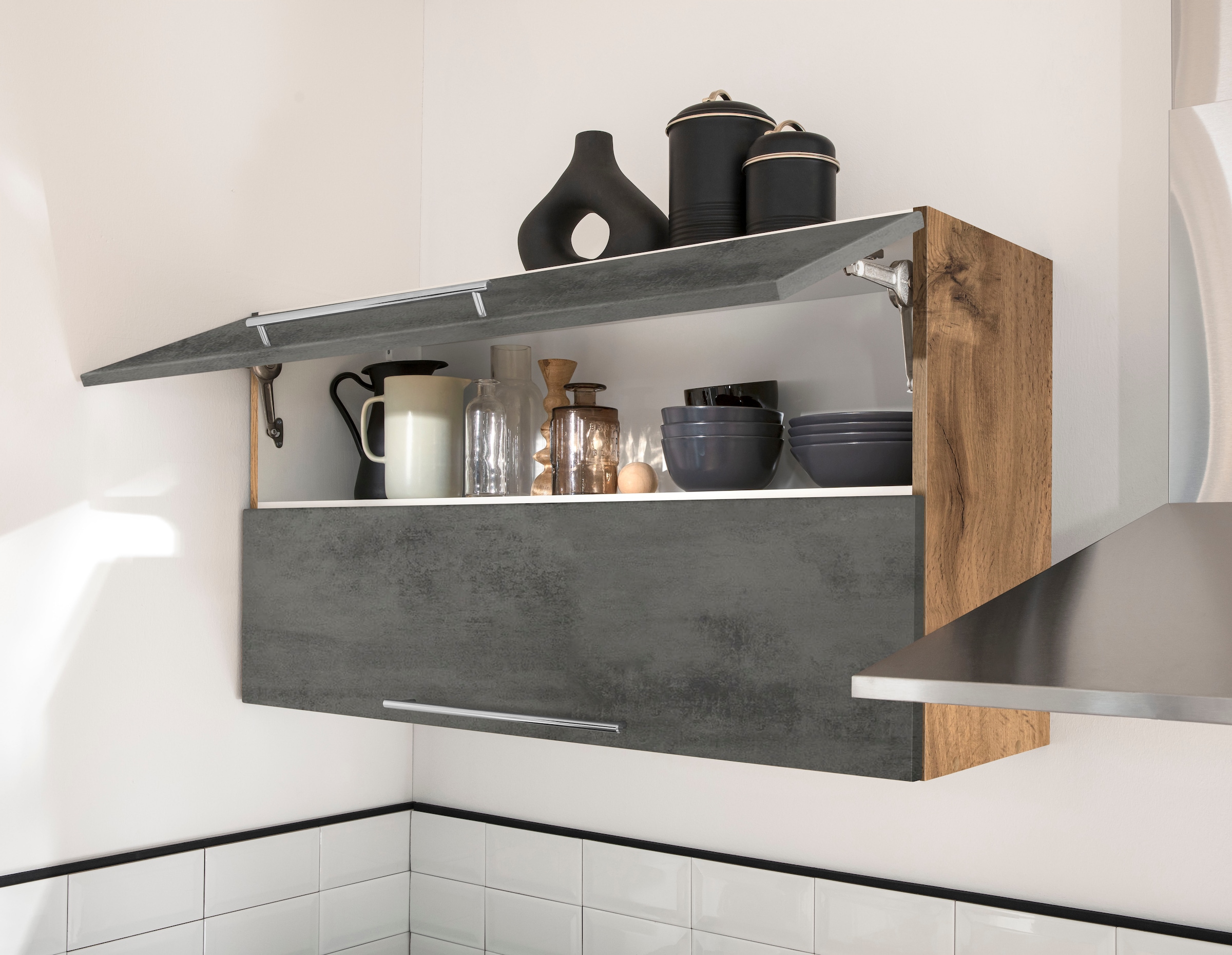 KOCHSTATION Winkelküche »Samos«, mit E-Geräten, Stellbreite 220/220 cm