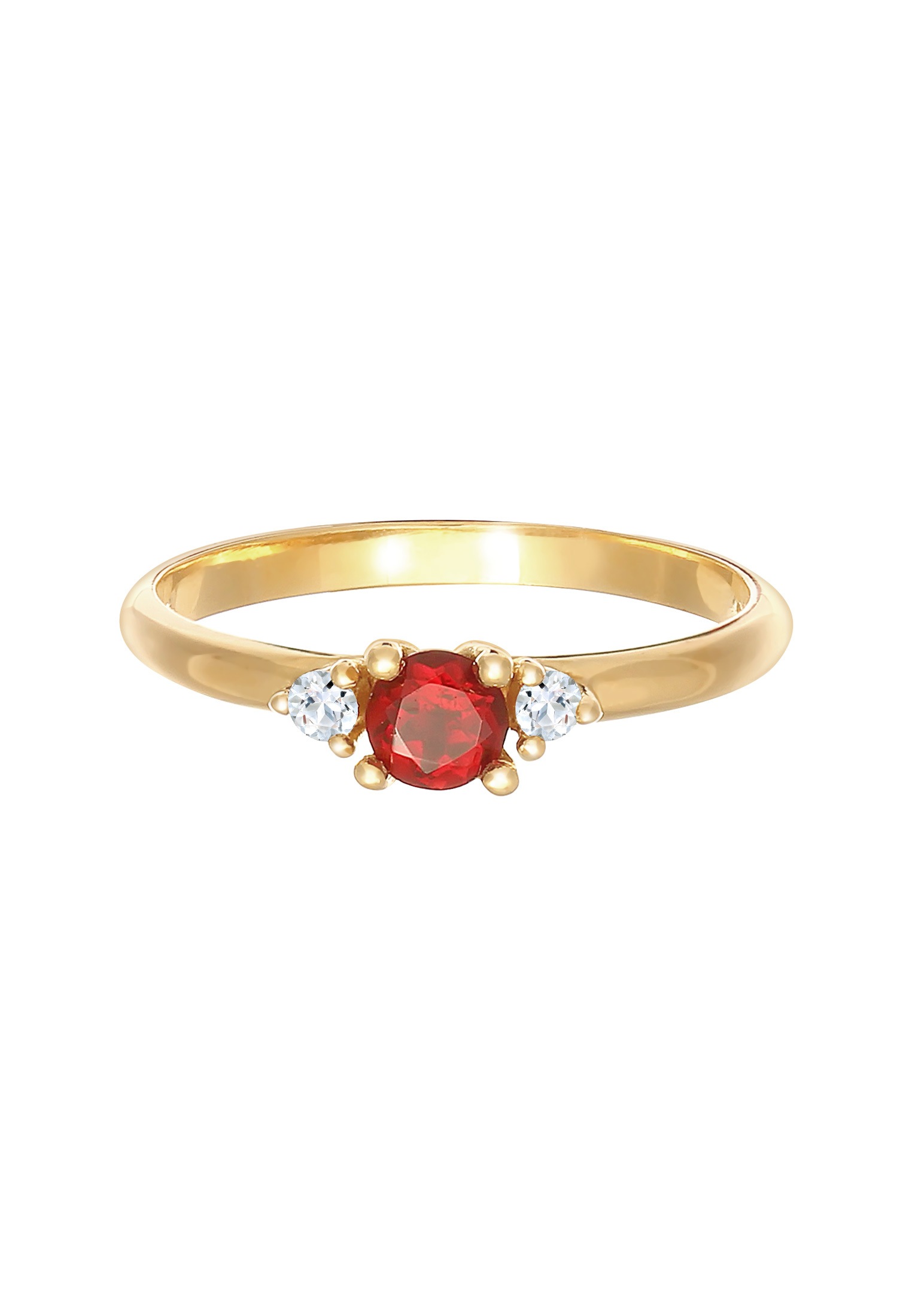 Elli Premium Silberring »Ring Granat Topas Edelstein Klassik Rund 925 Silber«