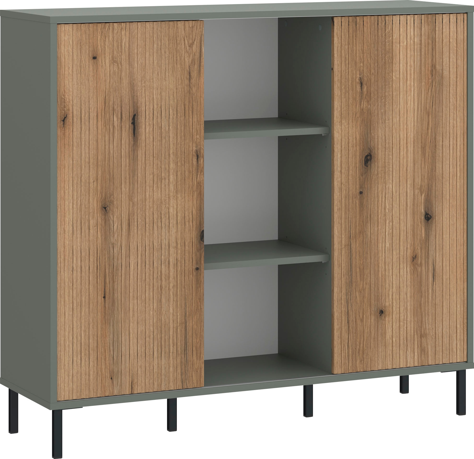 Darwin Sideboard 1 Door in Green/Oak, none