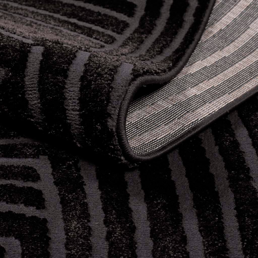 Carpet City Teppich »Friseé-Teppich FANCY 648«, rechteckig, 12 mm Höhe, Läufer, Kurzflor, 3D-Optik, Kreisförmiges Muster, Wohnzimmer