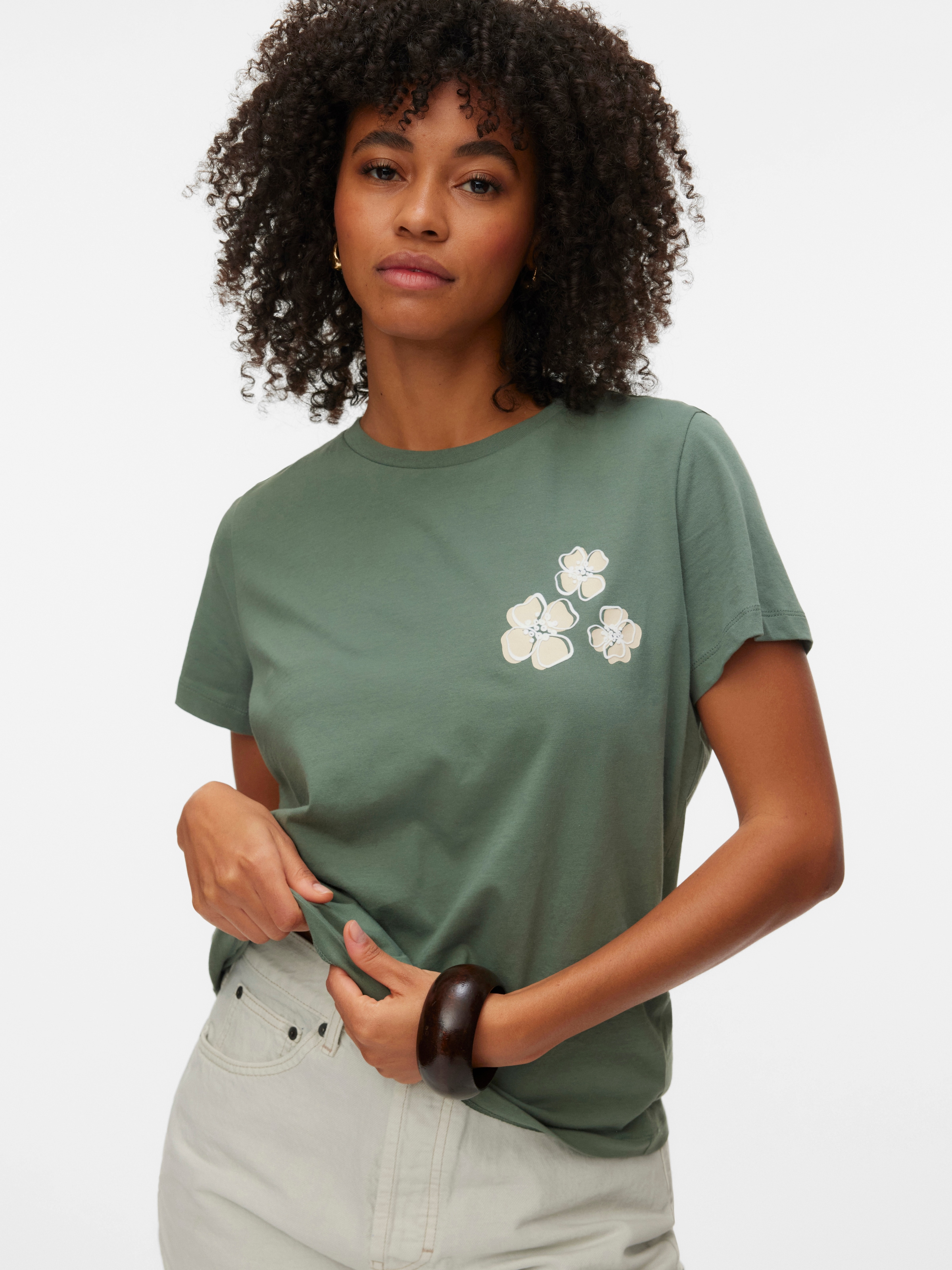 Vero Moda Kurzarmshirt »VMVANJA SS TOP BOX JRS« Baumwolle