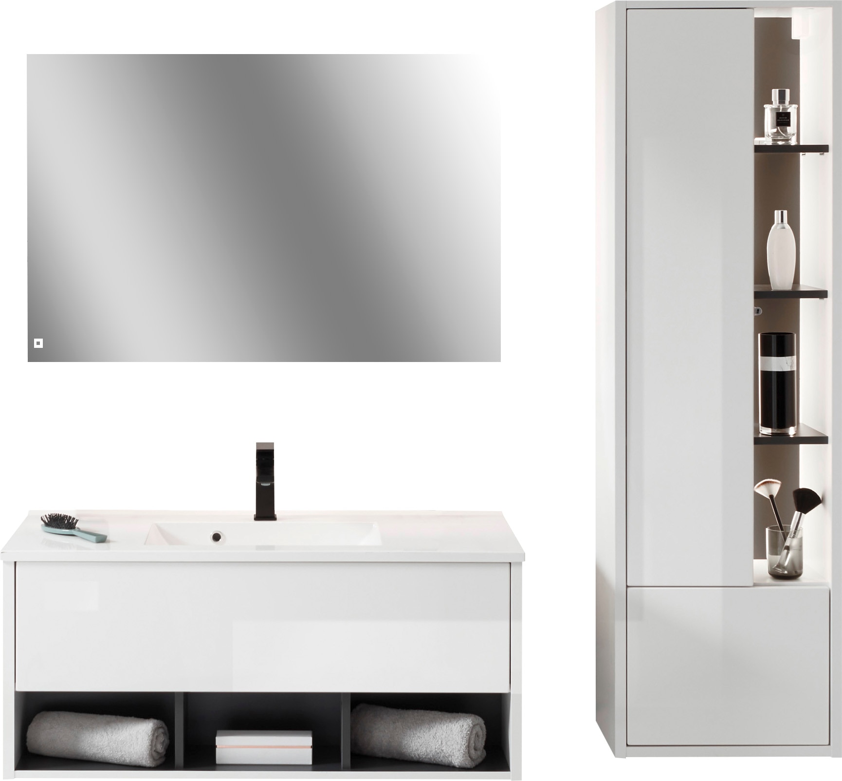 Home affaire Badmöbel-Set »Studio Line, Bad im modernen Design, 3-teiliges Badezimmer« 3 Stk. tlg.