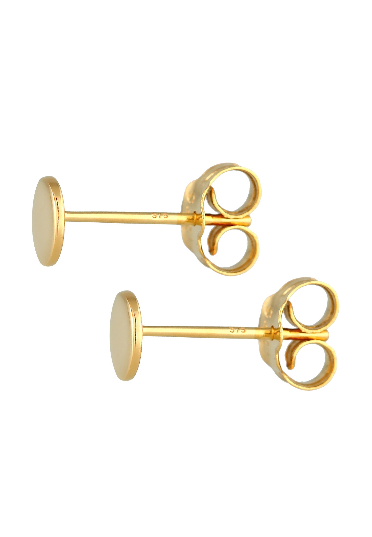 Elli Premium Paar Ohrstecker »Ohrringe Plättchen Kreis Rund Basic 375 Gelbgold«