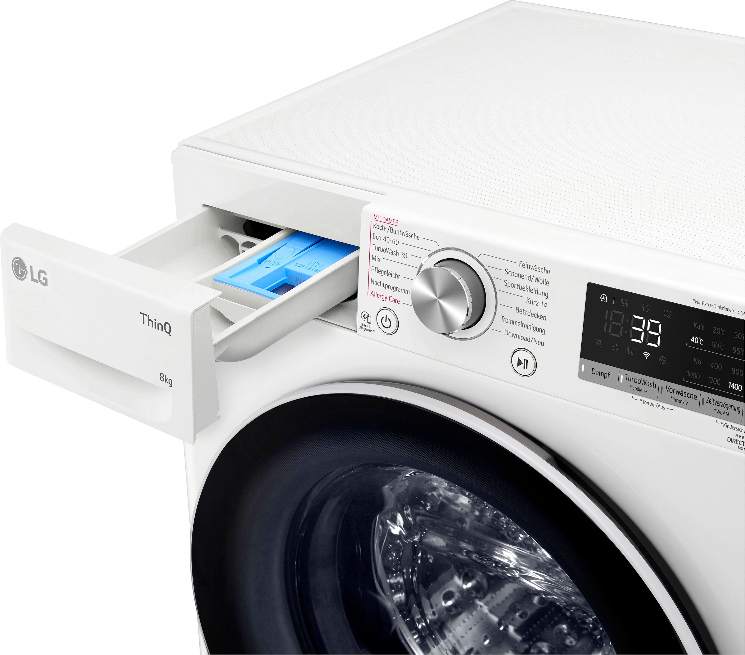 LG Waschmaschine »F4WV5080«, 8 U/min, XXL mit 3 Steam-Funktion, kg, 1400 4 Jahren Garantie Garantie inklusive F4WV5080, Jahre