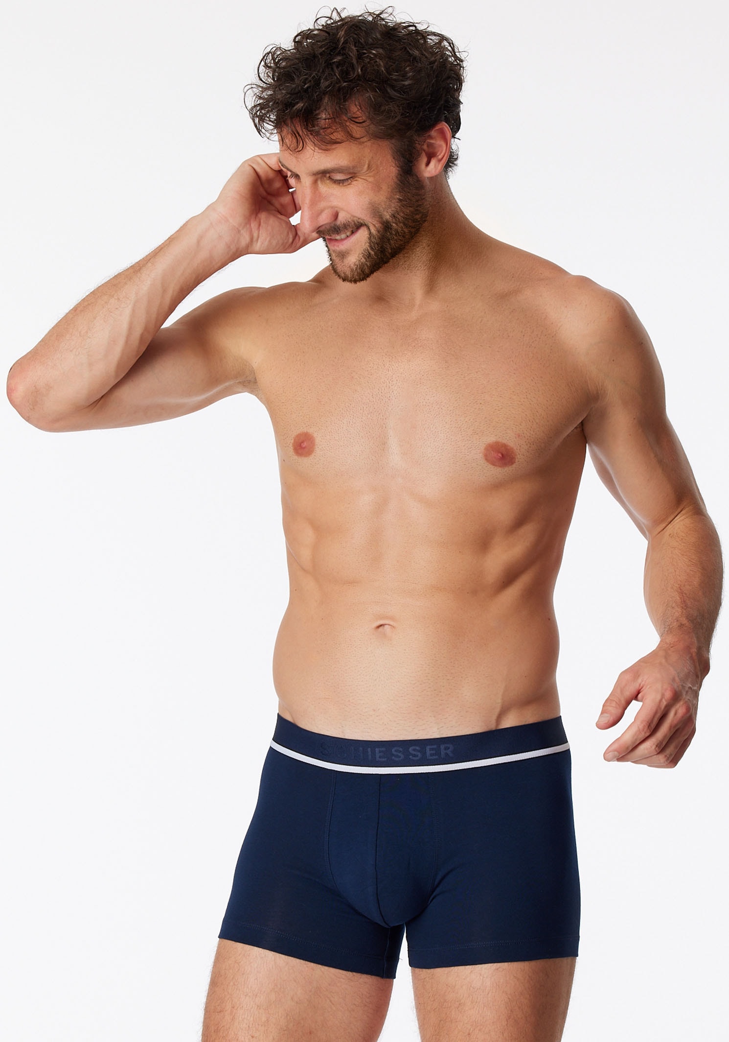 Schiesser Boxer »"95/5"«, (3er-Pack), mit sportlichem Logo-Webgummibund