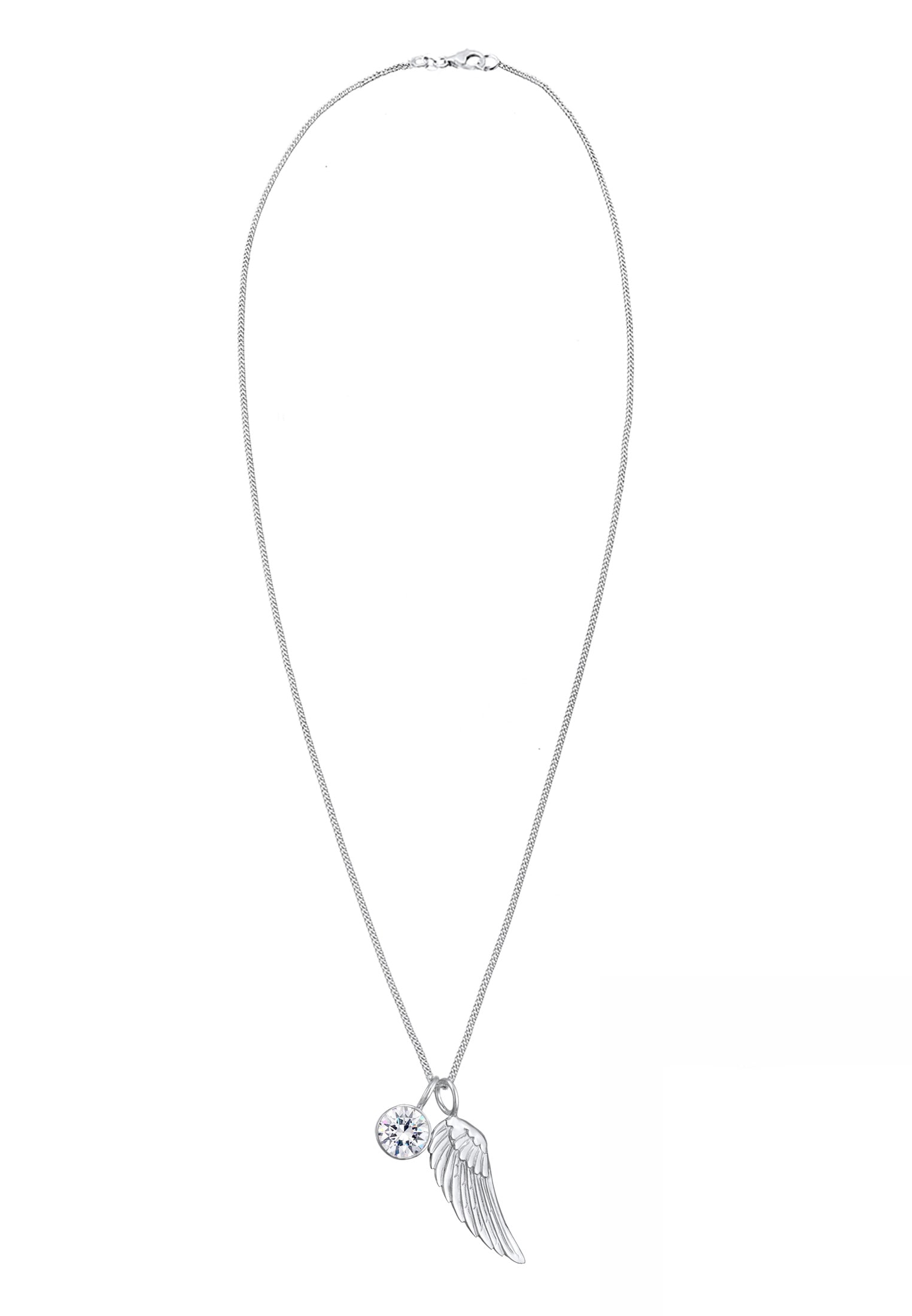Elli Silberkette »Halskette Flügel Weiß 925 Sterling Silber, mit Kristallen von Swarovski®«
