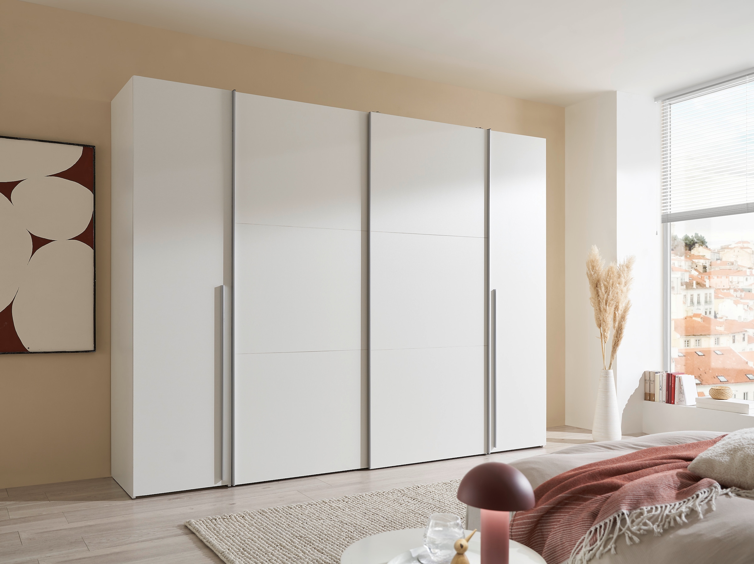 Schlafkontor Schwebetürenschrank »Maturs Drehtürenschrank«, 2 Schwebetüren, 2 Drehtüren mit 10 Einlegeböden und 2 Kleiderstangen