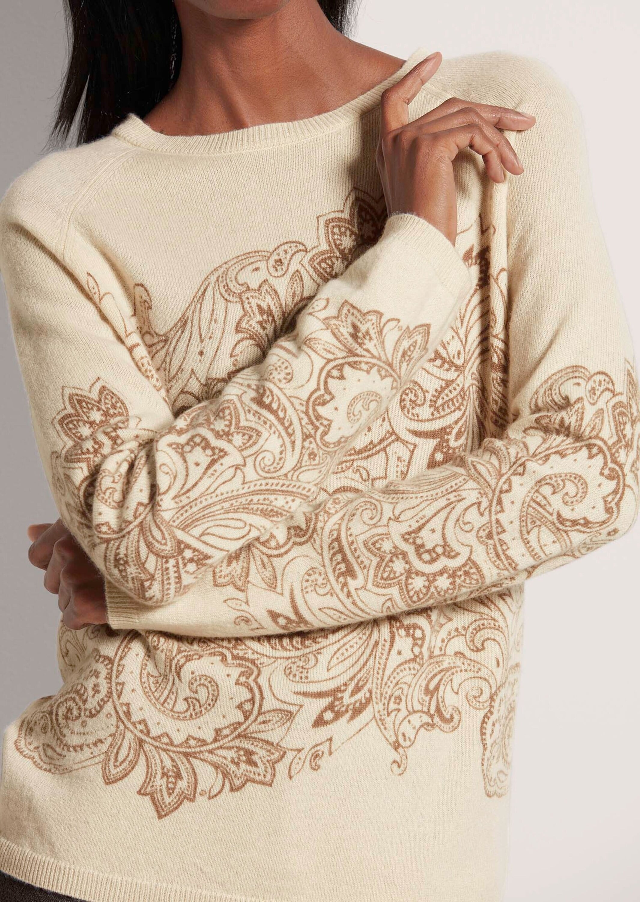 MADELEINE Longpullover »Kaschmirpullover Kaschmirpullover mit einzigartigem Print«