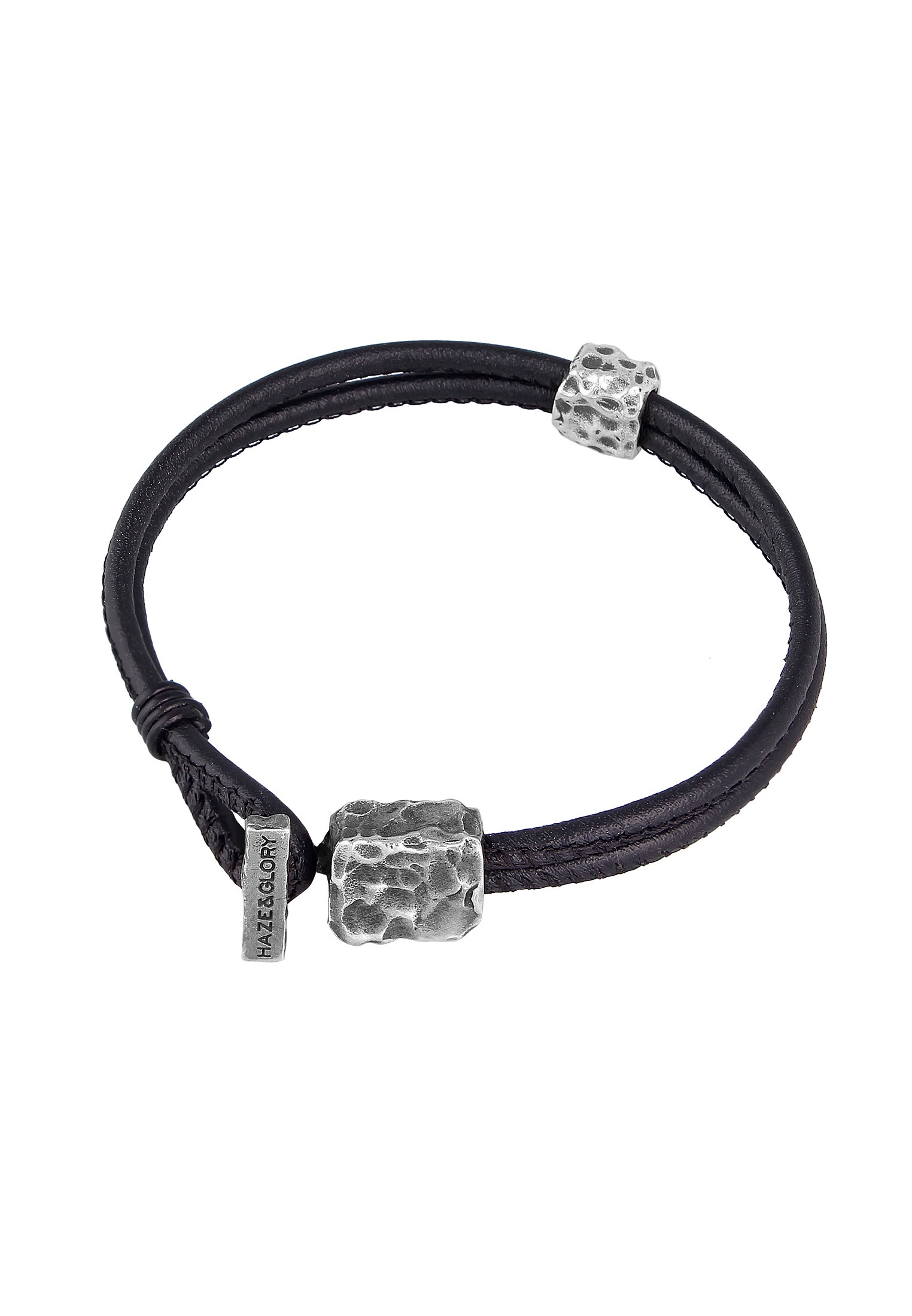 HAZE & GLORY Lederarmband »Armband Leder Vintage Look - Daily Dan 925 Sterling Silber«