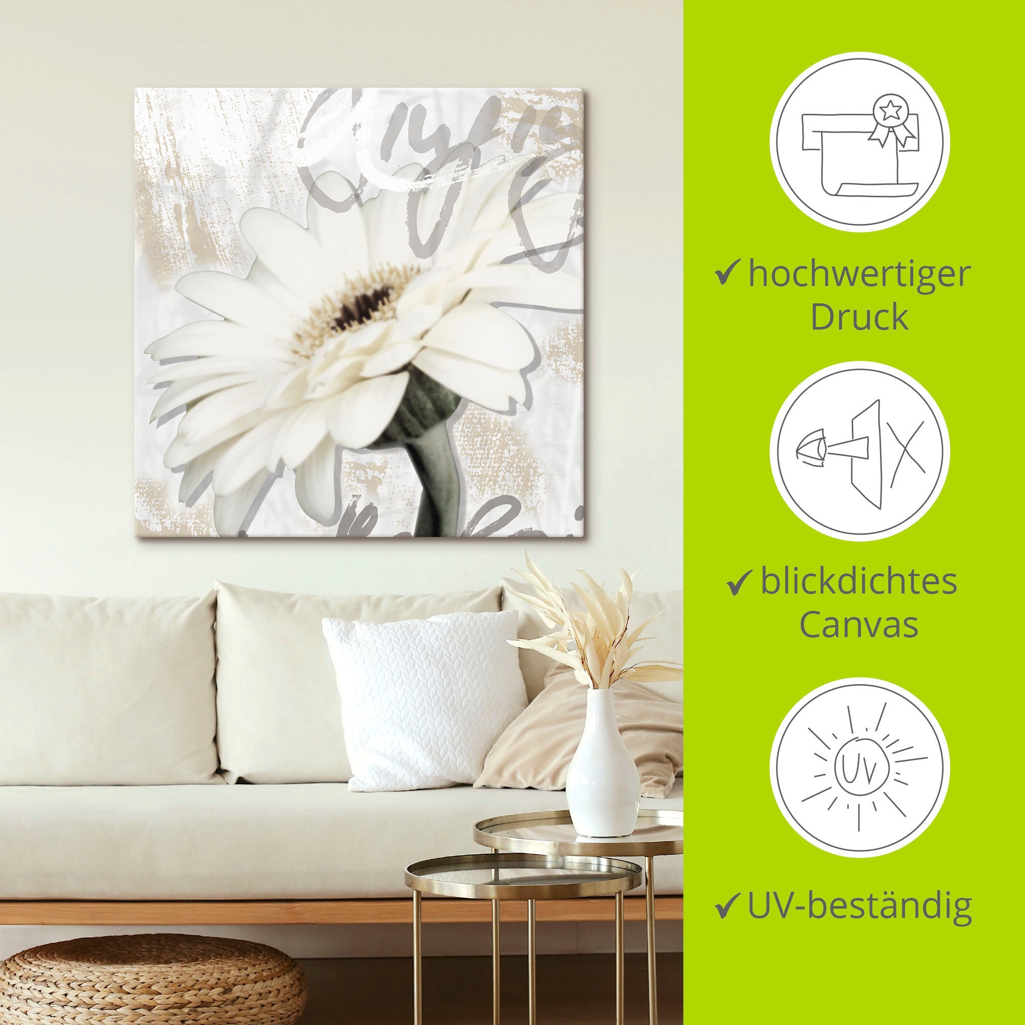 Artland Wandbild »Gerbera«, Blumenbilder, (1 St.), als Leinwandbild, Poster, Wandaufkleber in verschied. Größen