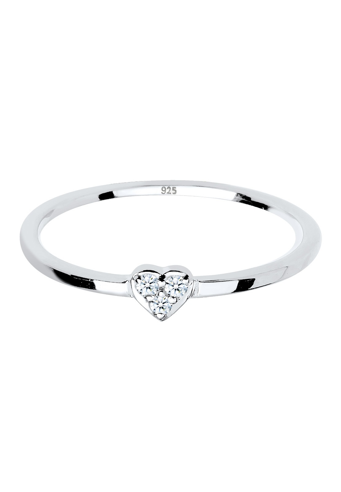 Elli DIAMONDS Verlobungsring »Ring Herz Symbol Diamant 0.04 ct. 925 Silber«