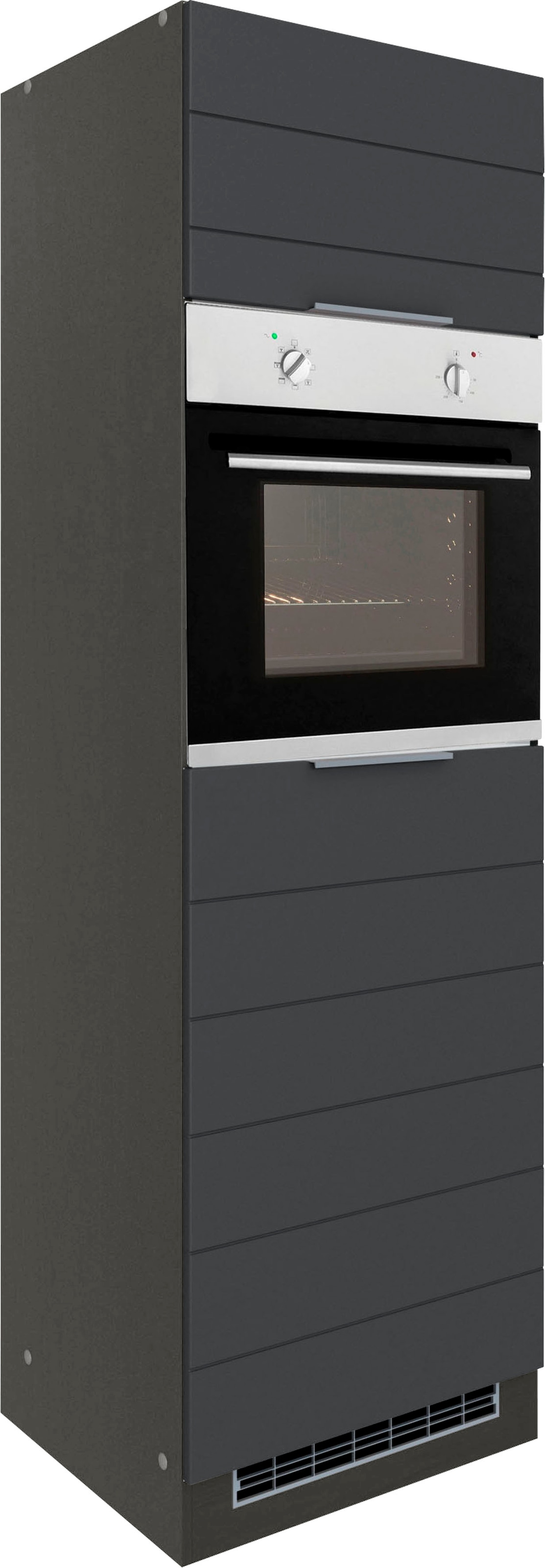 KOCHSTATION Backofenumbauschrank »KS-Luhe«, 60 cm breit, hochwertige MDF-Fronten mit waagerechter Lisene