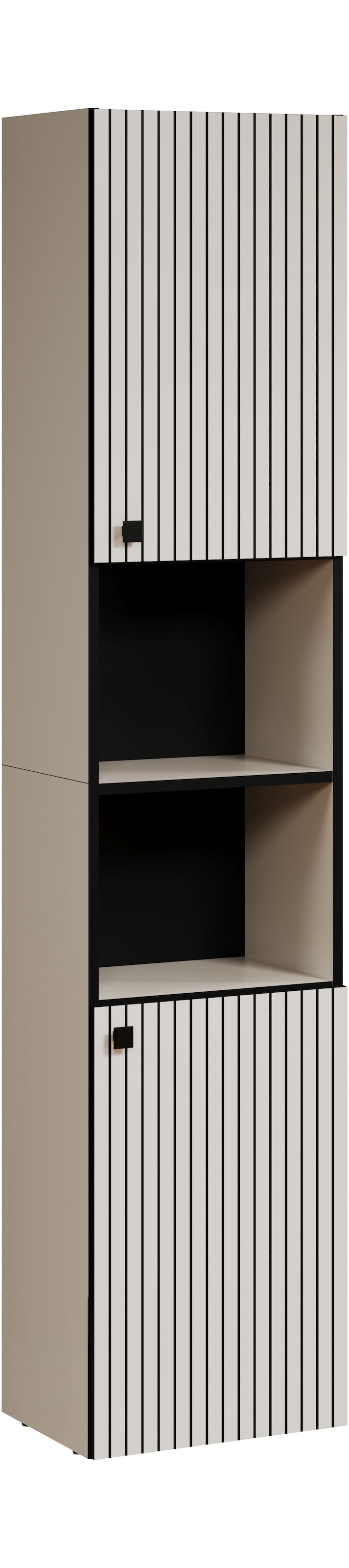 welltime Hochschrank »Amrum«, (1 St.), Breite 40cm, geräumiger Hochschrank Eiche Rillenoptik Badschrank