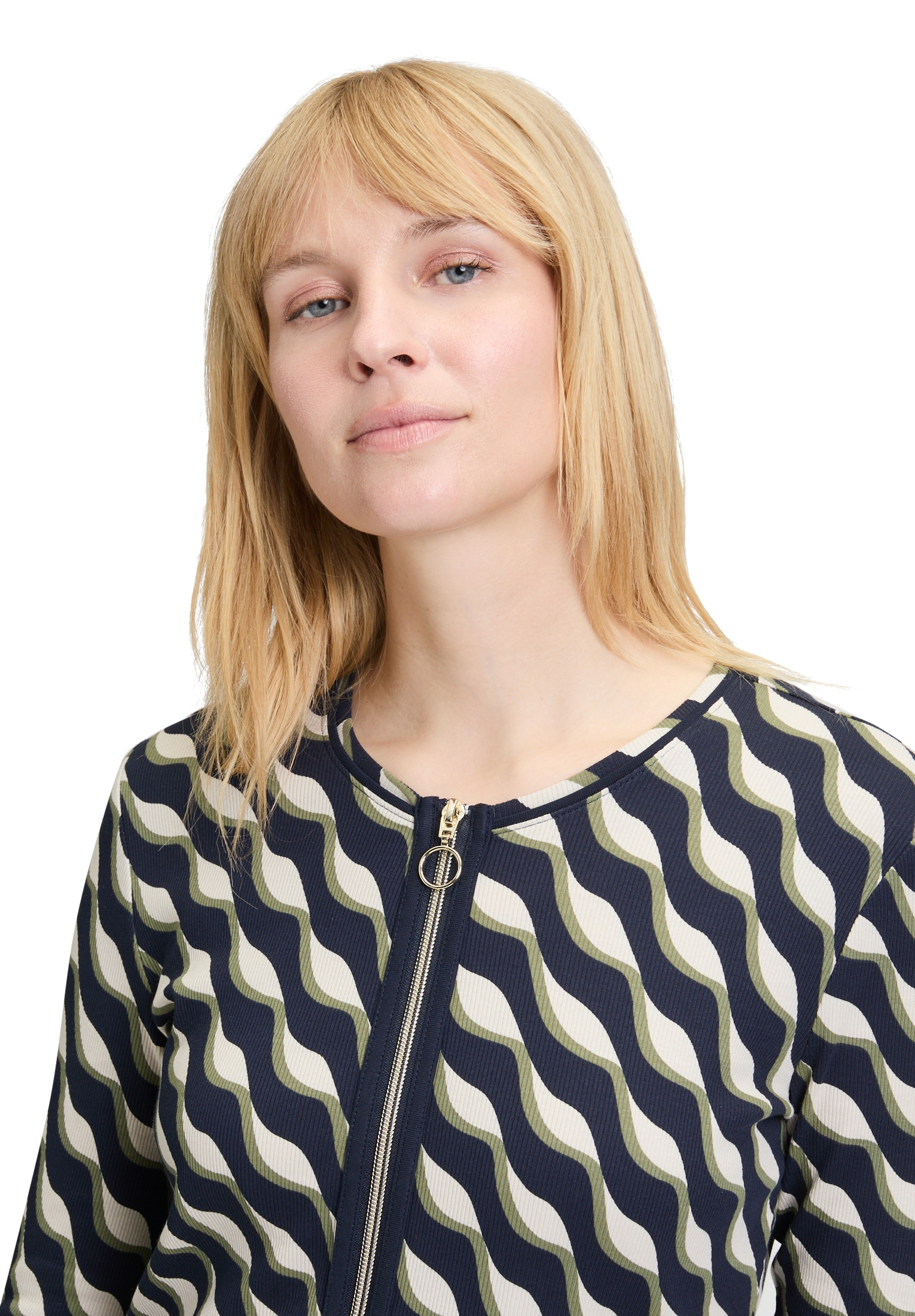 Betty Barclay Langarmshirt »Shirtjacke mit Rippenstruktur«