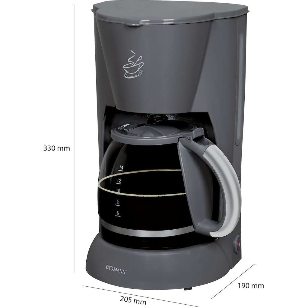 BOMANN Filterkaffeemaschine »KA 183 CB«, 1,5 l Kaffeekanne, Papierfilter, 1x4