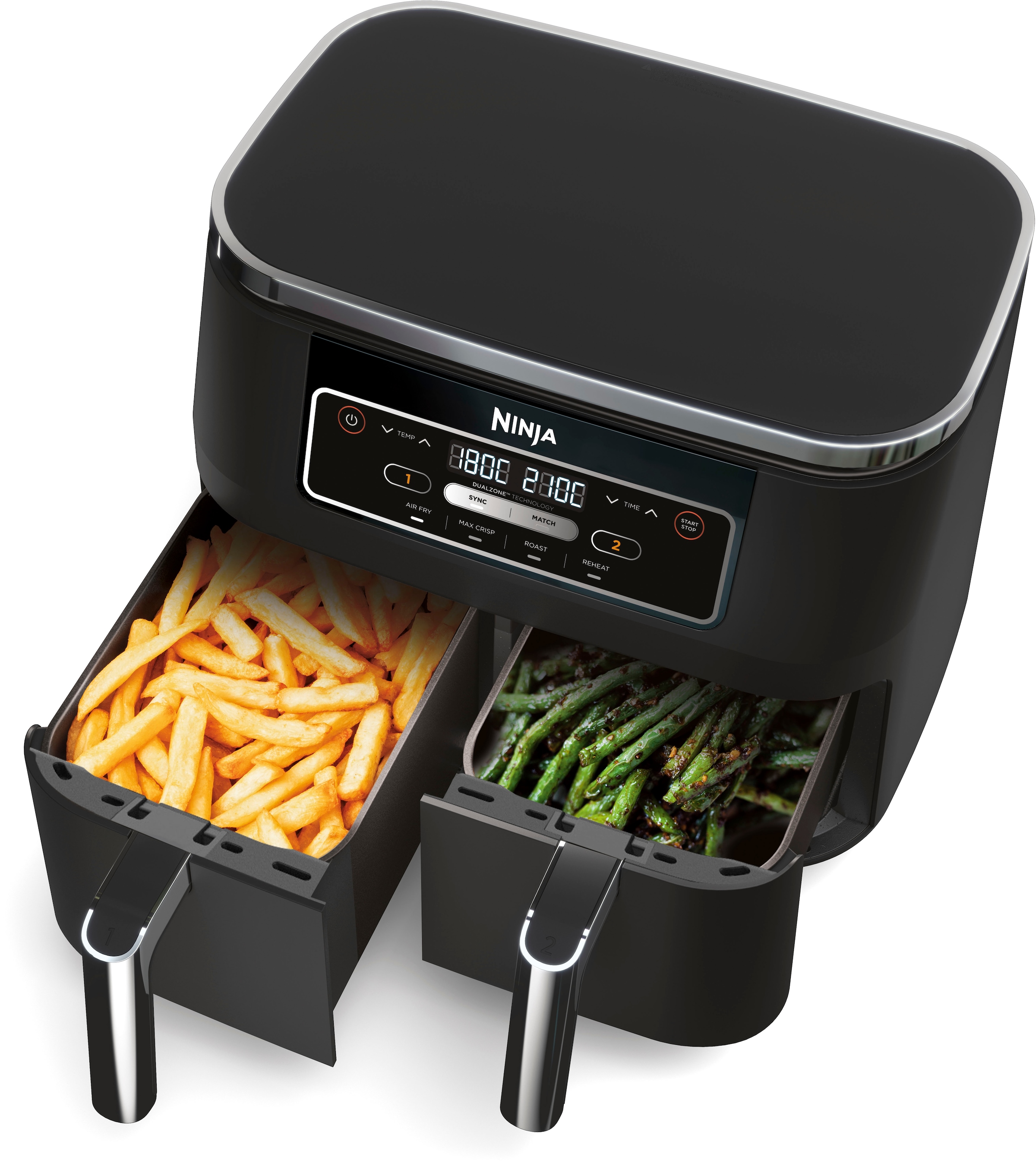NINJA Heißluftfritteuse »AF200EU Ninja Foodi«, 2400 W, 4-in-1 Dual Zone, 7,6 L