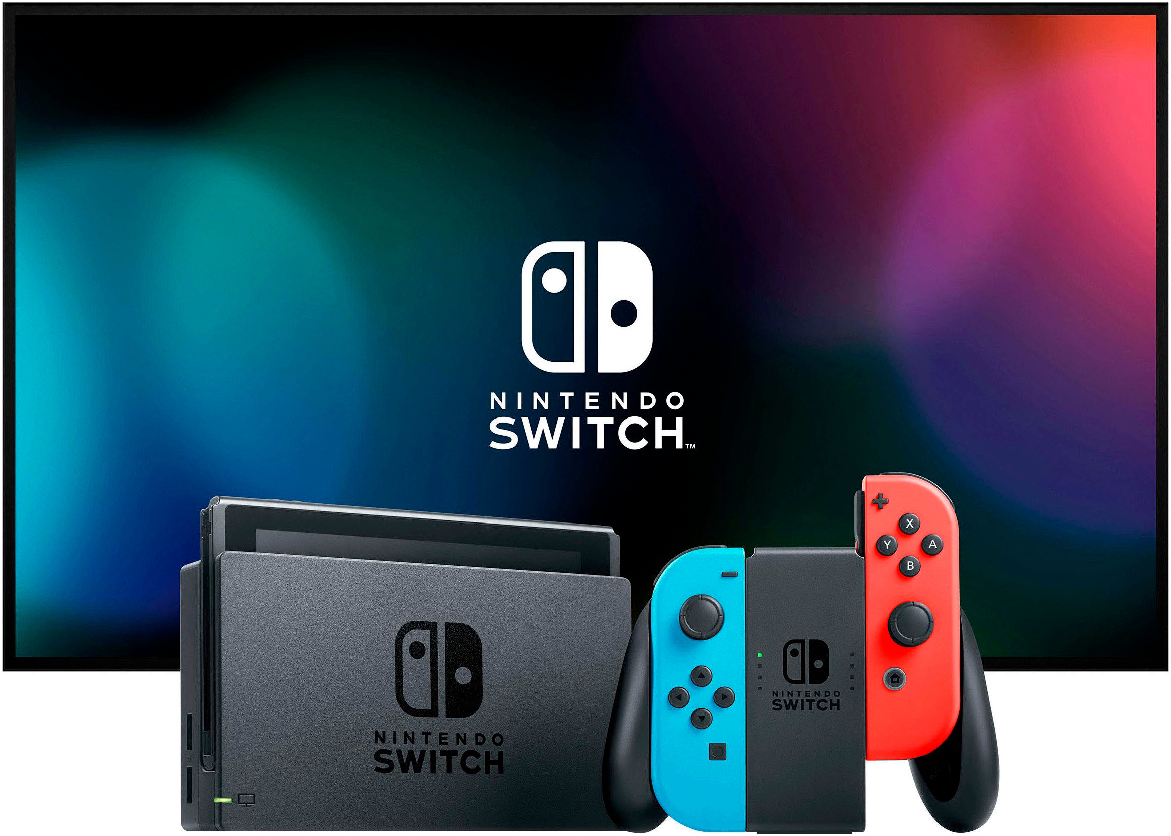 Nintendo Switch Spielekonsole »Switch Neon r/b + Gratis Big Brain Academy + Everybody 1-2-Switch!«