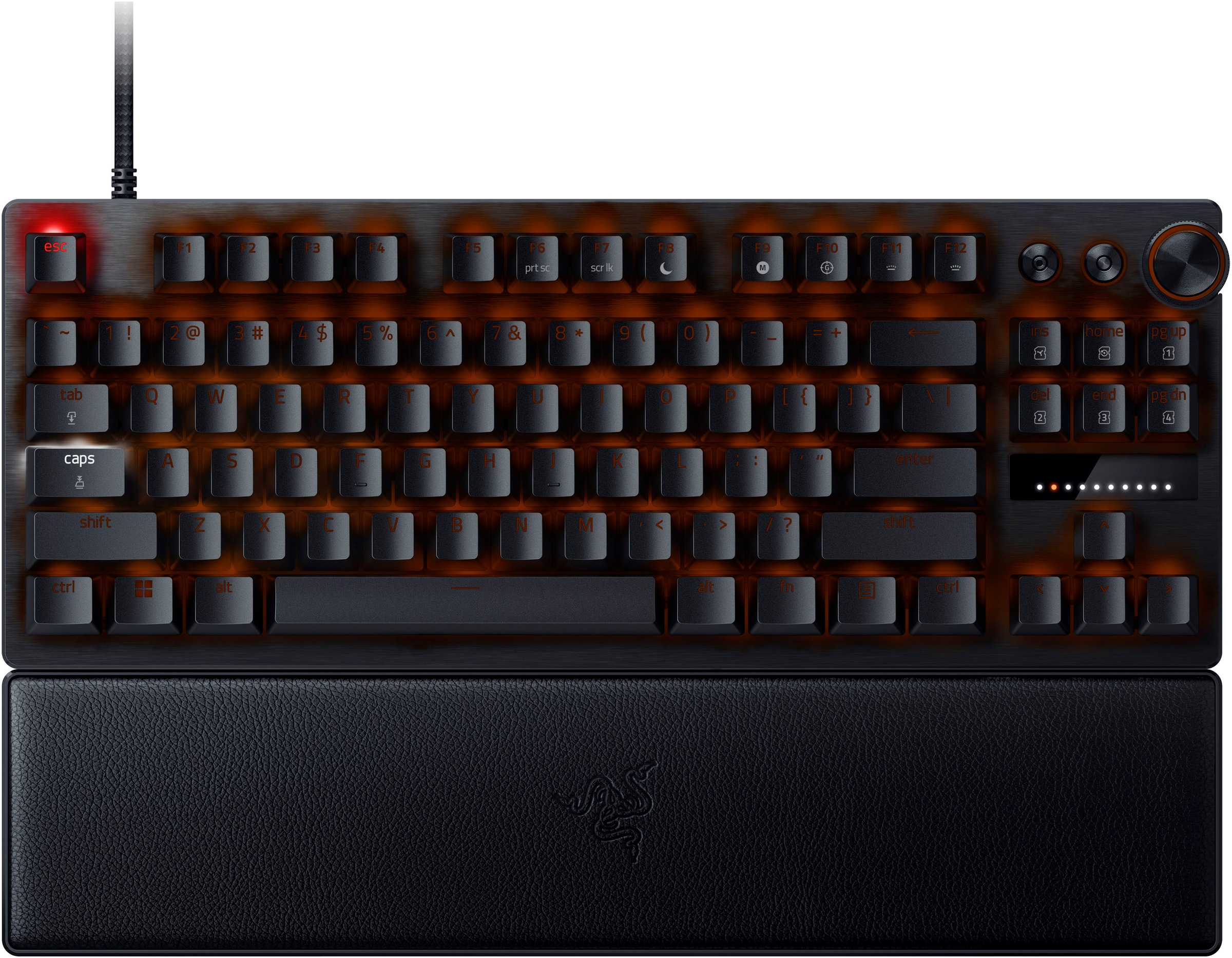 RAZER Gaming-Tastatur »Huntsman V3 Pro Tenkeyless DE Layout«, (Funktionstasten-Handgelenkauflage-Makrotasten-Profil-Speicher-USB-Anschluss)