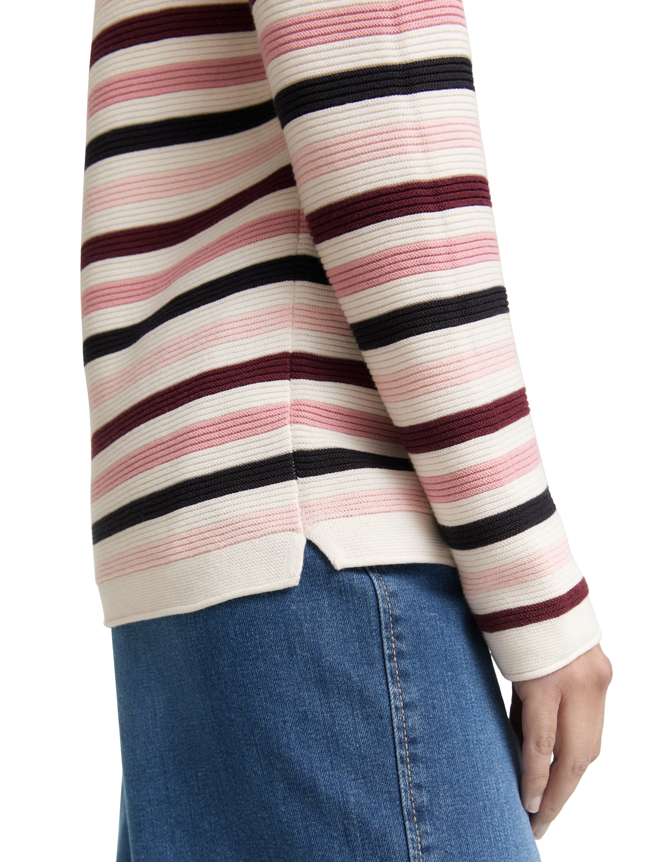 TOM TAILOR Rundhalspullover aus Rippstrick