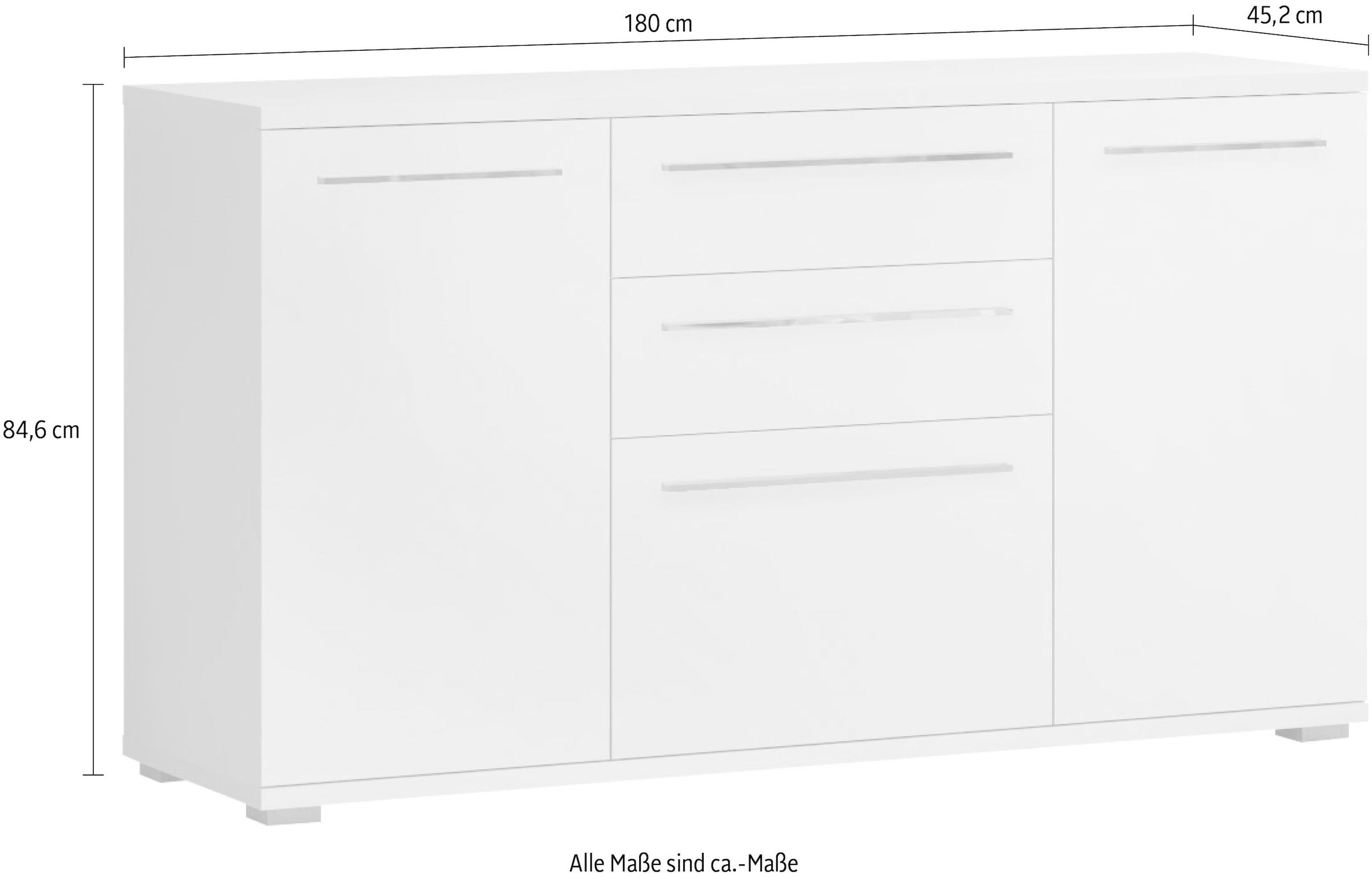 Places of Style Kommode »Piano«, UV lackiert, Soft-Close Funktion