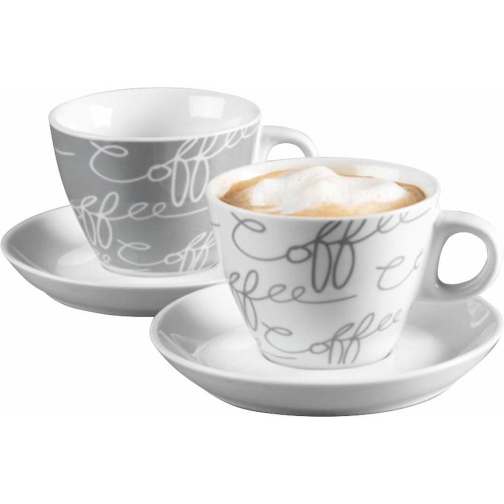 Ritzenhoff & Breker Cappuccinotasse »Cornello Grey«, (Set, 4 tlg.)