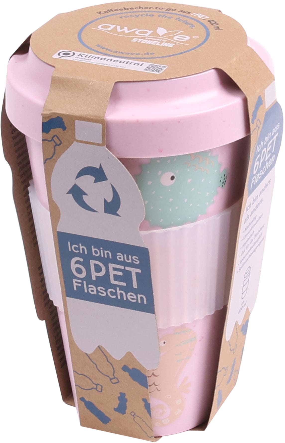AWAVE® Becher »AWAVE«, (Set, 2 tlg.), mit rPET, 400 ml