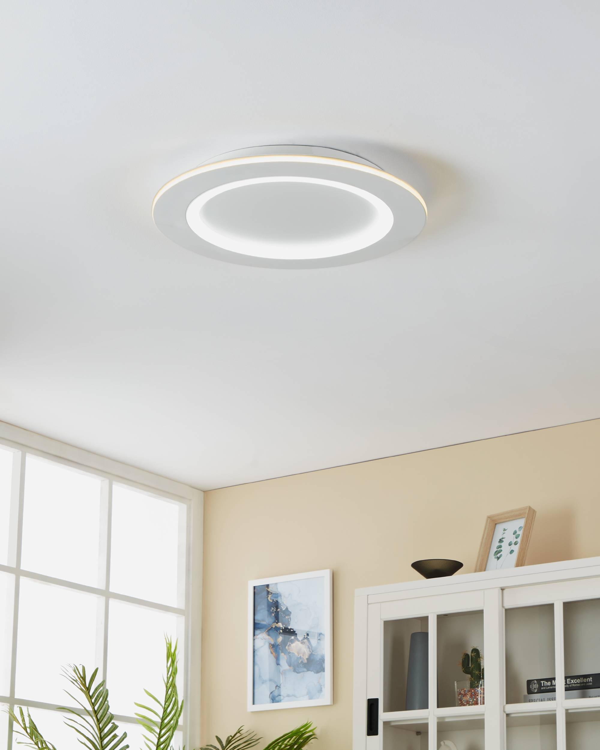 EGLO Deckenleuchte »Padrogiano-Z Deckenlampe, ZigBee 3.0, App und Sprachsteuerung, Lampe« LED-Modul 1 Stk. Kaltweiß | RGB ZigBee, App und Sprachsteuerung Alexa, RGB Rahmen, dimmbar, Ø 45 cm