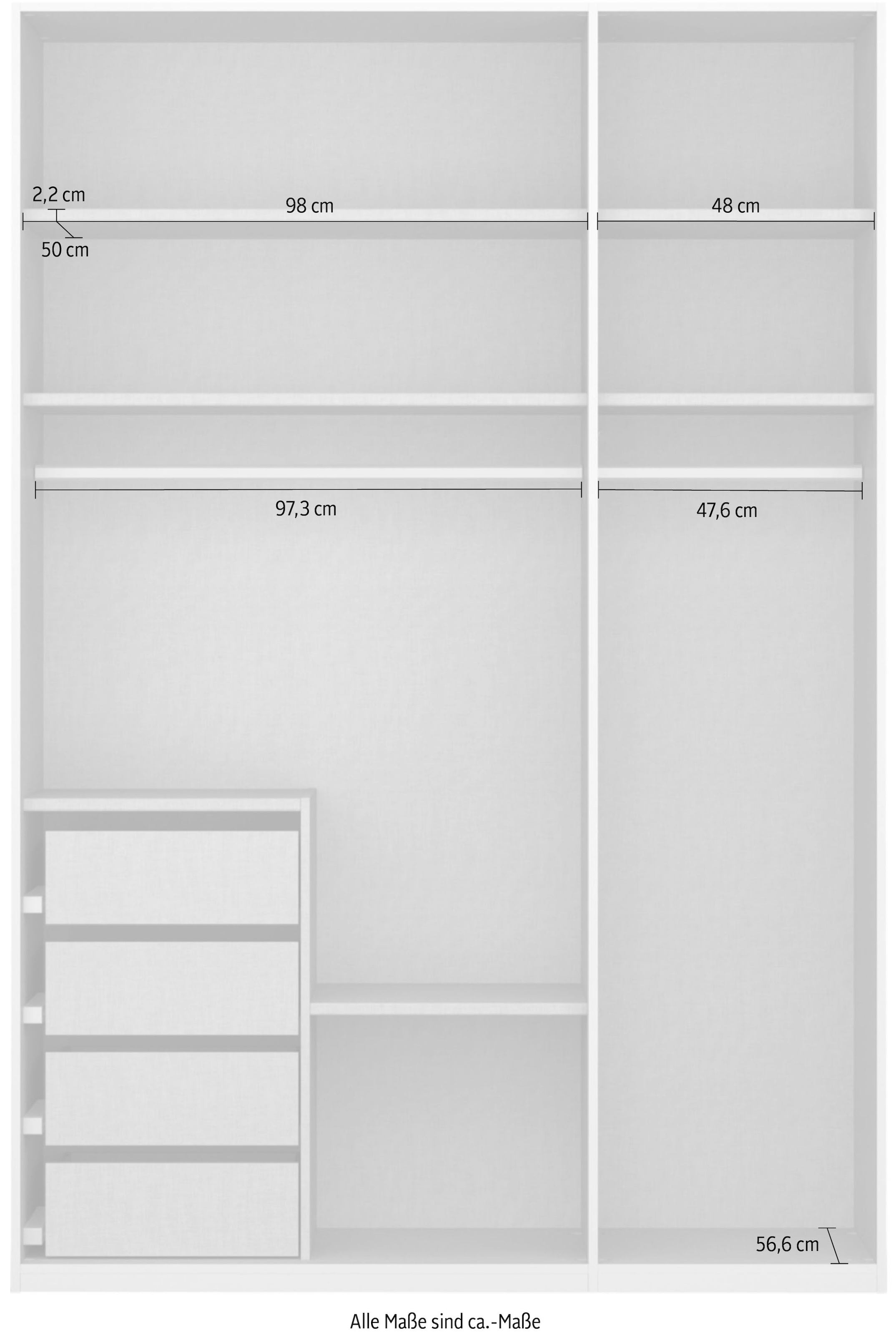 rauch Drehtürenschrank »Skat Pure« mit eleganten Griffstangen und praktischer Innenausstattung