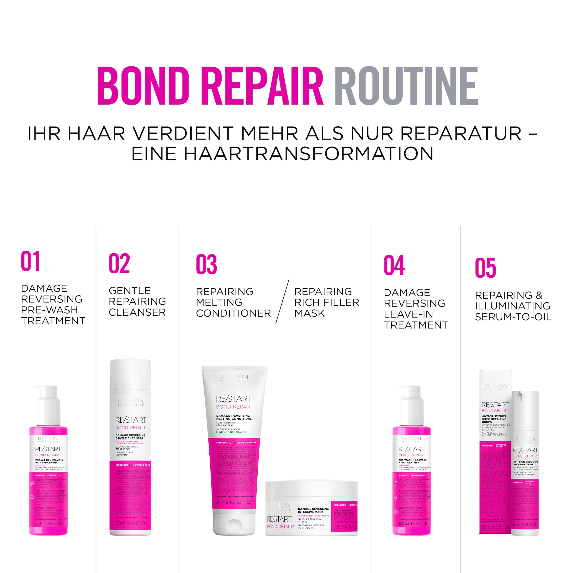 REVLON PROFESSIONAL Haarkur »BOND REPAIR Damage Reversing Melting Conditioner 200ml« Vegan, 4-in-1-Technologie, Silikonfrei
