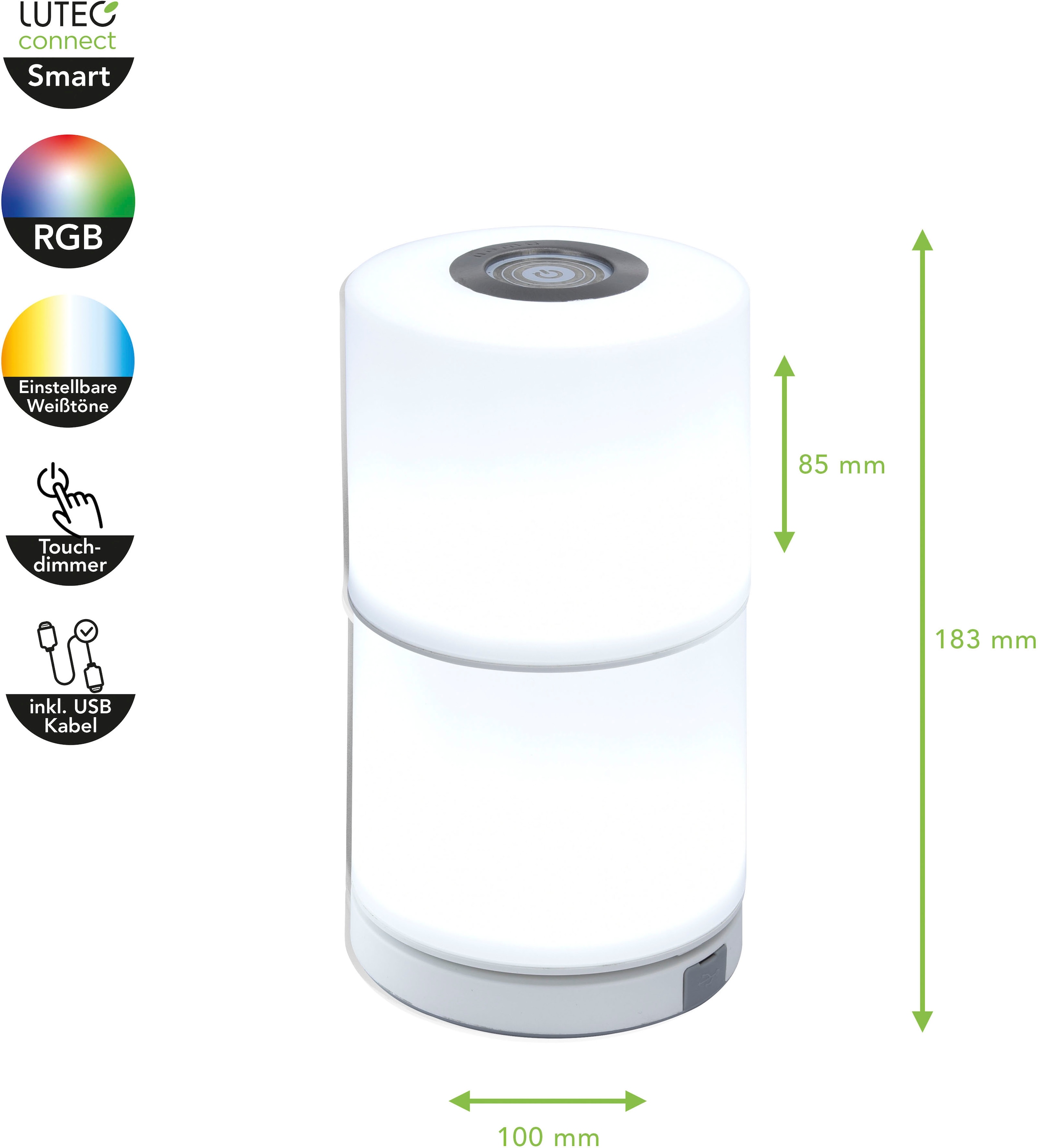 XXL »NOMA«, Garantie Tischleuchte kaufen Jahren online | Smart-Home LUTEC 1 mit flammig-flammig, 3 Smarte LED-Leuchte