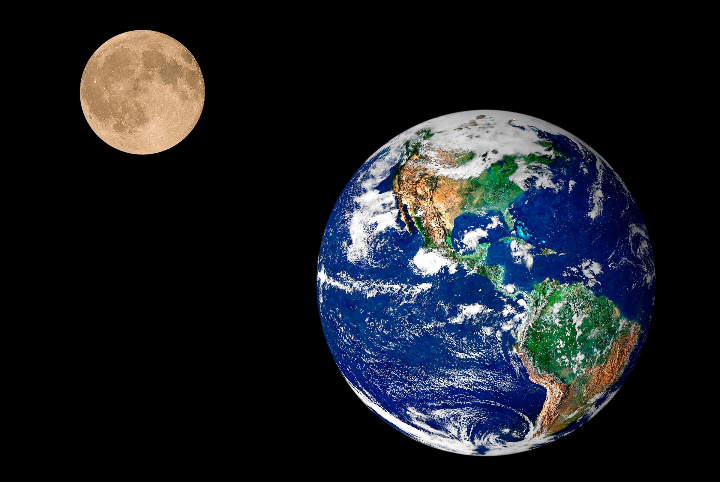 Fototapete »Earth and Moon«