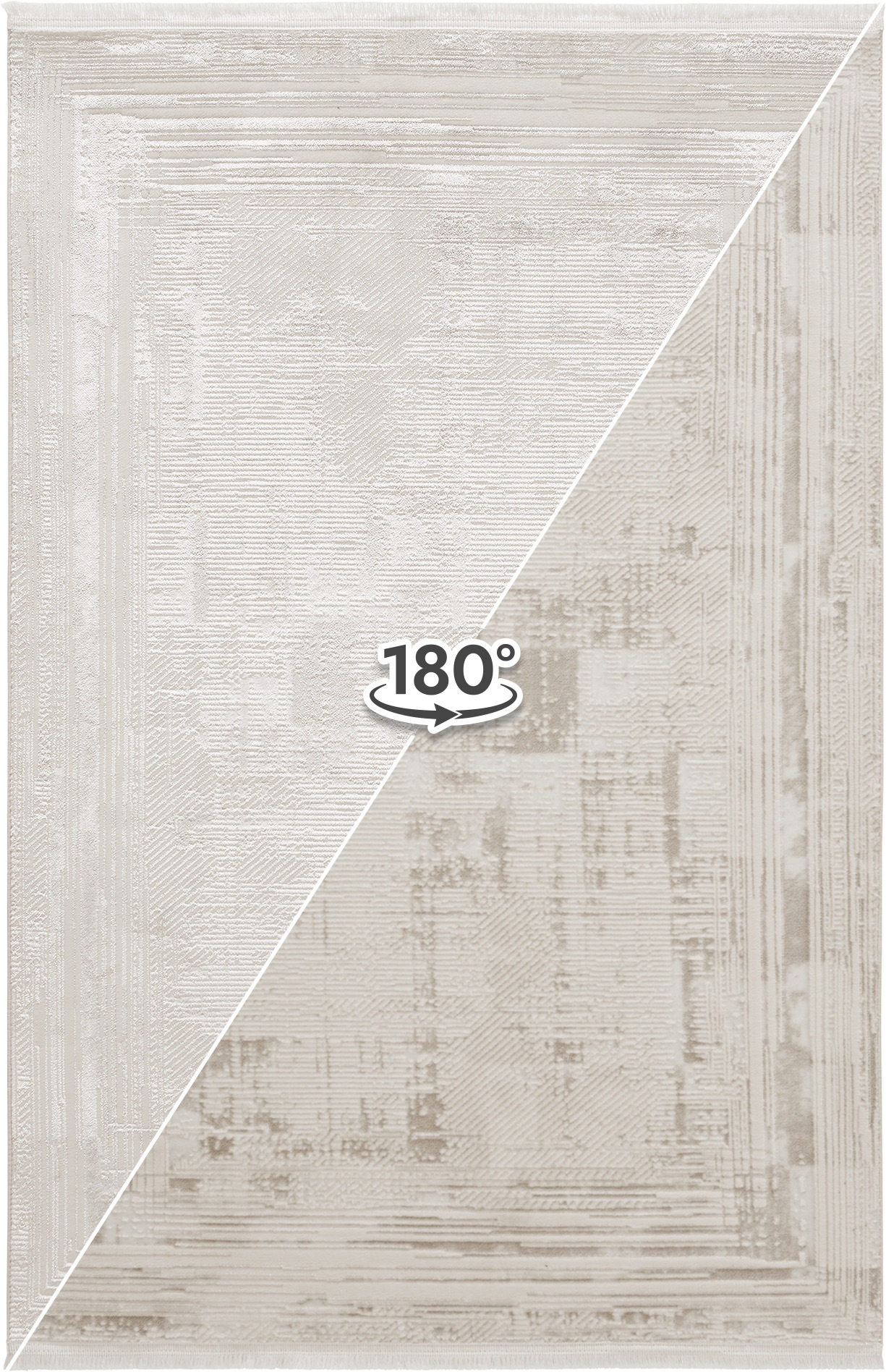 Sehrazat Teppich »Diamond 7830 , auch als Läufer« rechteckig 8 mm Höhe Kurzflor, Vintage, Viskose, leichter Glanz, mit Fransen, Wohnzimmer