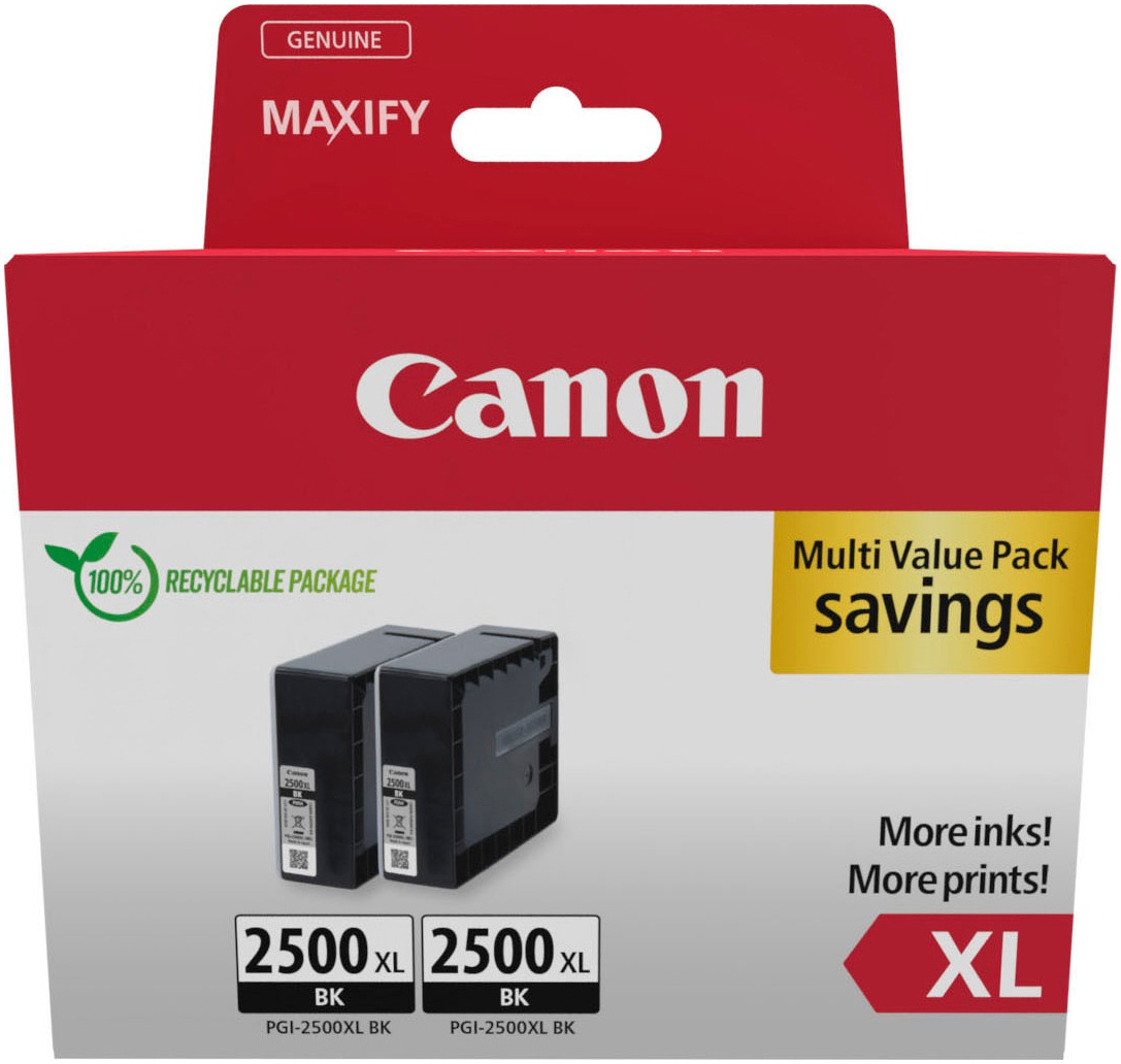 Canon Tintenpatrone »PGI-2500XL BK Twin Pack«, (Packung, 2 St.)