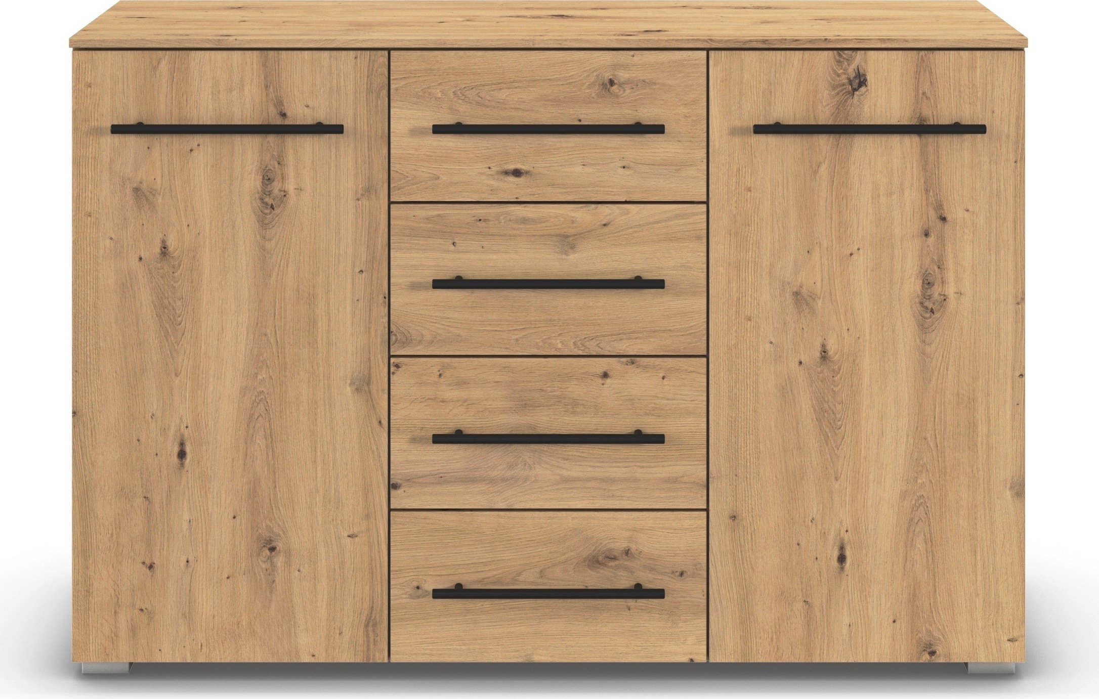 rauch Kombikommode »Sideboard Schubladenkommode AVOLA mit Dekorfront« Breite 120 cm inkl. Soft-Close-Funktion,  vier große Schubladen und 2 Türen, mit 4 Einlegeböden MADE IN GERMANY