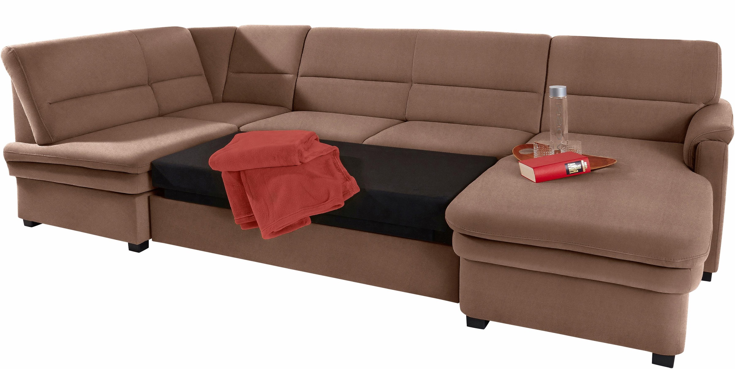 sit&more Wohnlandschaft »Pisa U-Form«, mit Federkern, wahlweise mit Bettfunktion