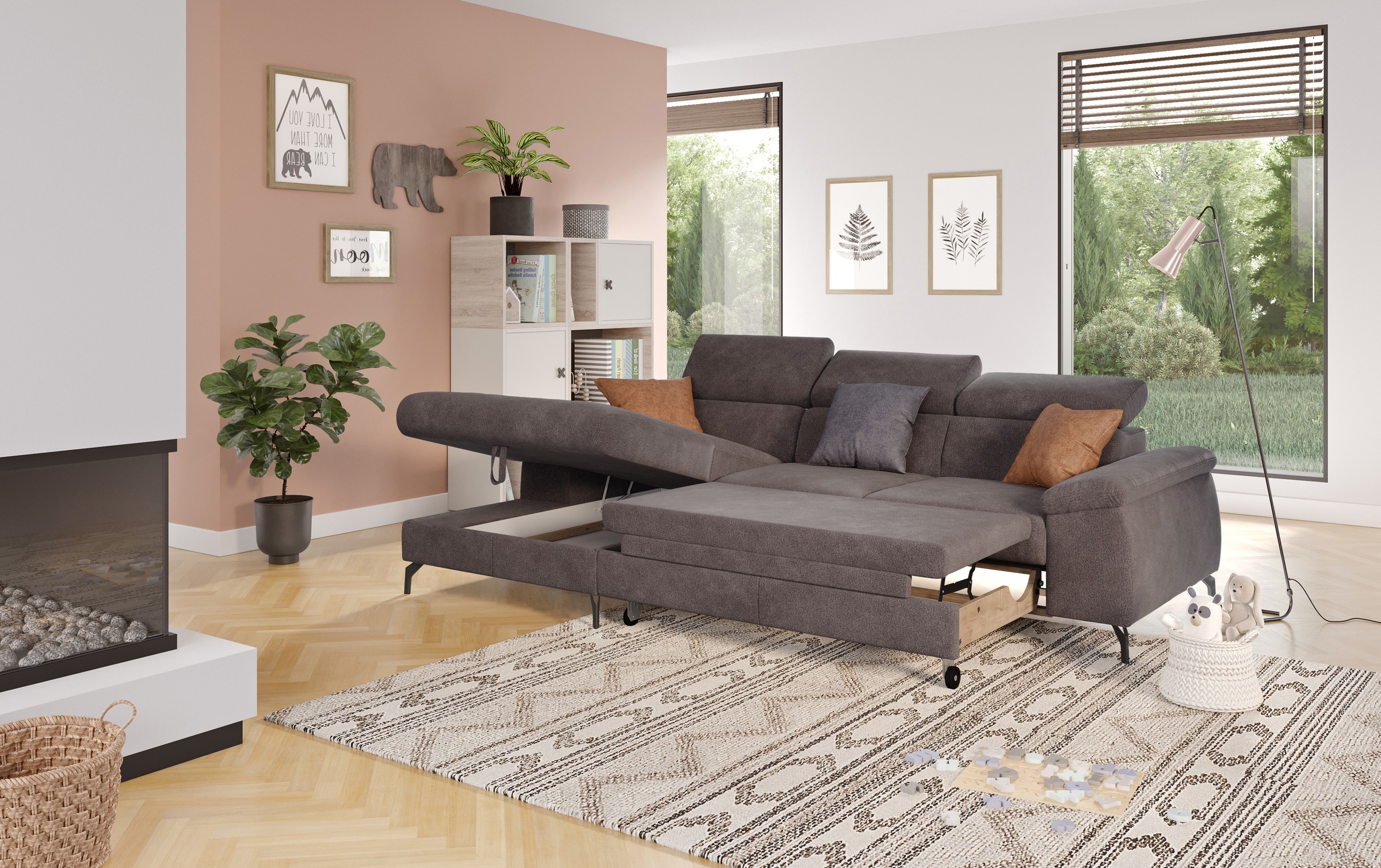 COTTA Ecksofa »Kitty L-Form«, inkl. Kopfteilverstellung, optional mit Bettfunktion u. Bettkasten