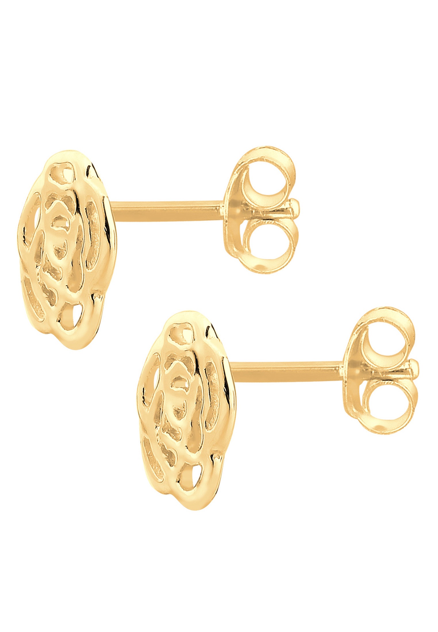 Elli Premium Paar Ohrstecker »Ohrringe Rose Blume Blüte Sommer 585 Gelbgold«