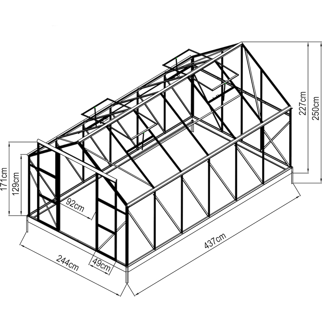 KONIFERA Gewächshaus »Asti 4300«, (Komplett-Set)