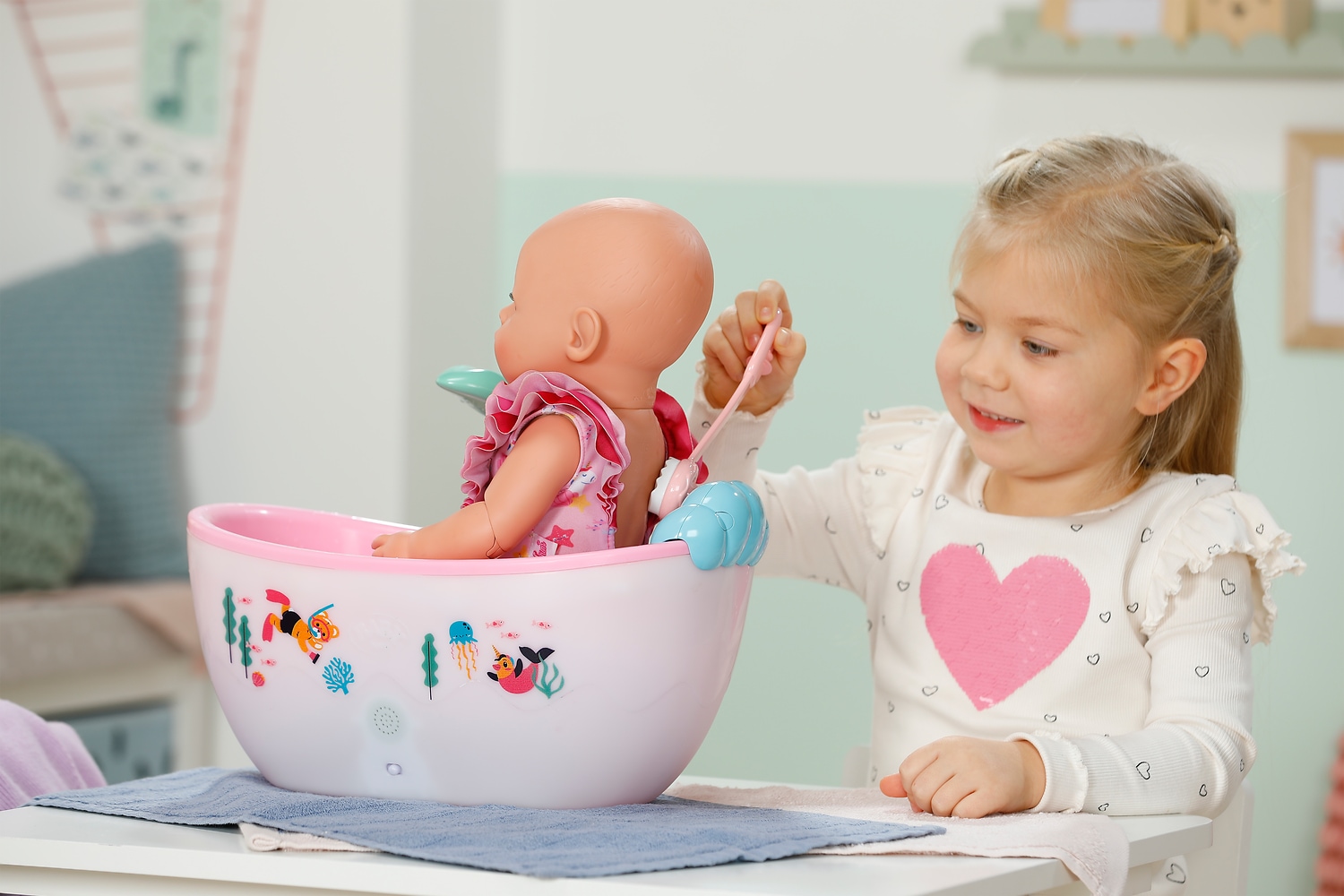 Baby Born Puppen Badewanne mit Licht- u. Soundeffekten; passend für Click & Play BABY born Puppen