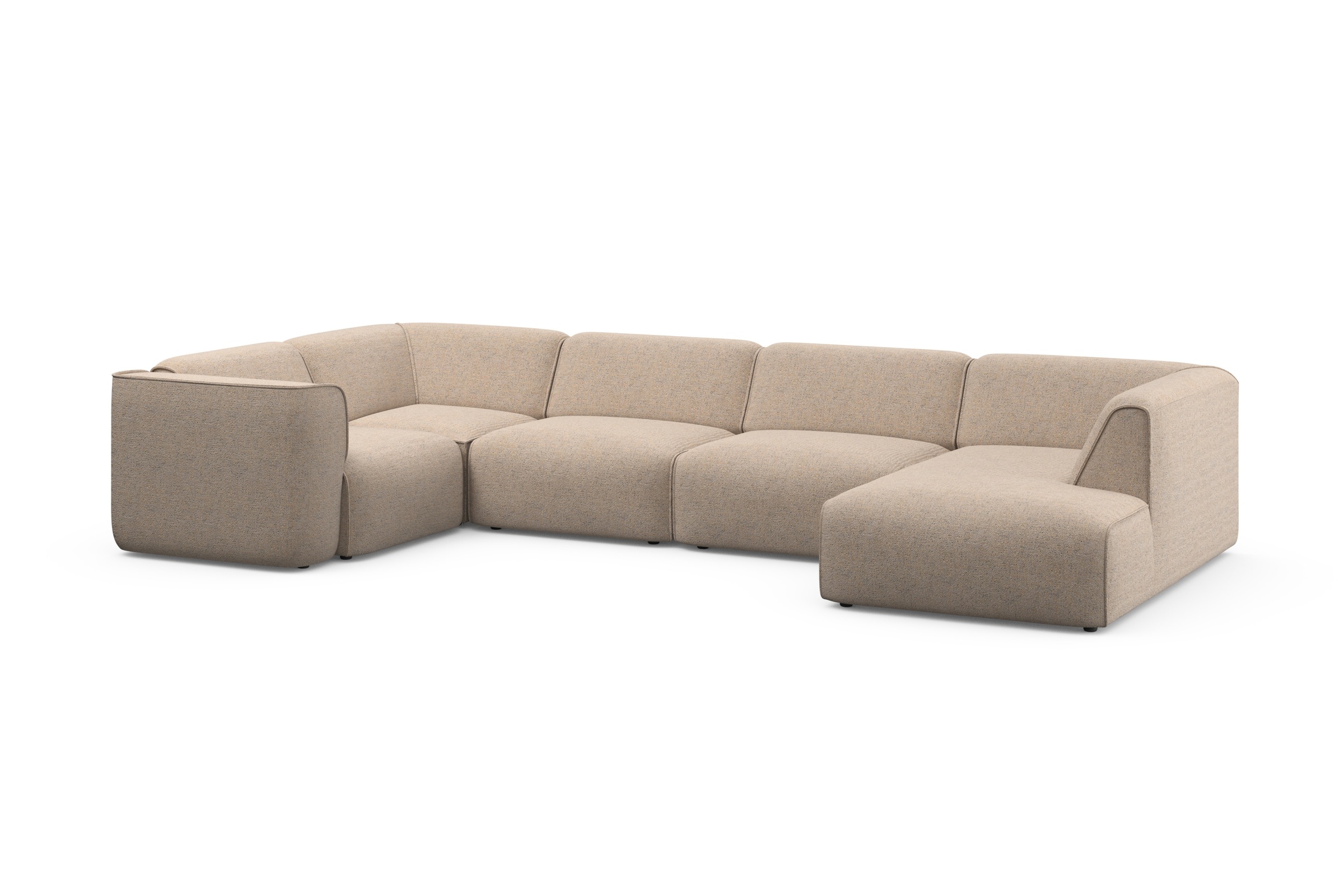 RAUM.ID Wohnlandschaft »Merid U-Form, jederzeit durch Module erweiterbar, B/T/H: 367/206/70 cm«, als Modul oder separat verwendbar, für individuelle Zusammenstellung