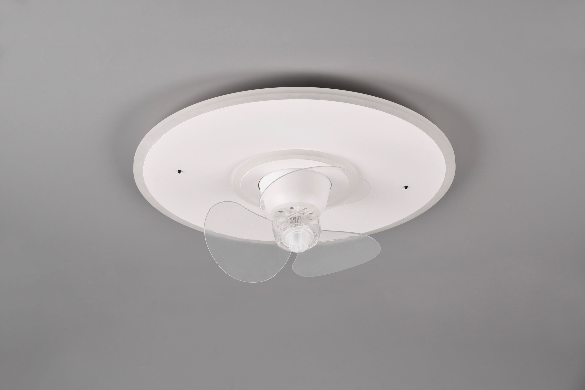 REALITY Leuchten LED Deckenleuchte »Nybro Deckenventilator« LED-Board 1 Stk. warmweiß - kaltweiß Deckenlampe, Ventilator 3 Stufen, Fernbedienung,Lichtfarbe einstellbar