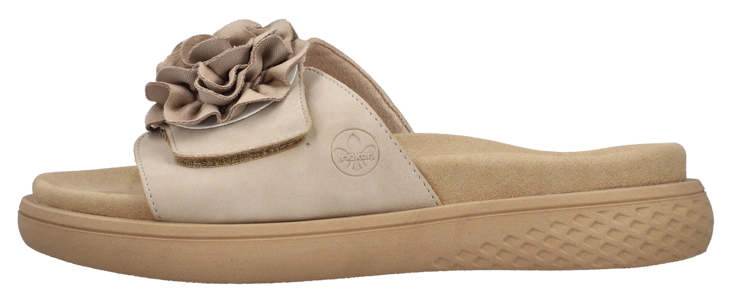 Rieker Pantolette, Sommerschuh, Hausschuh, Strandschuh mit bequemem Fußbett