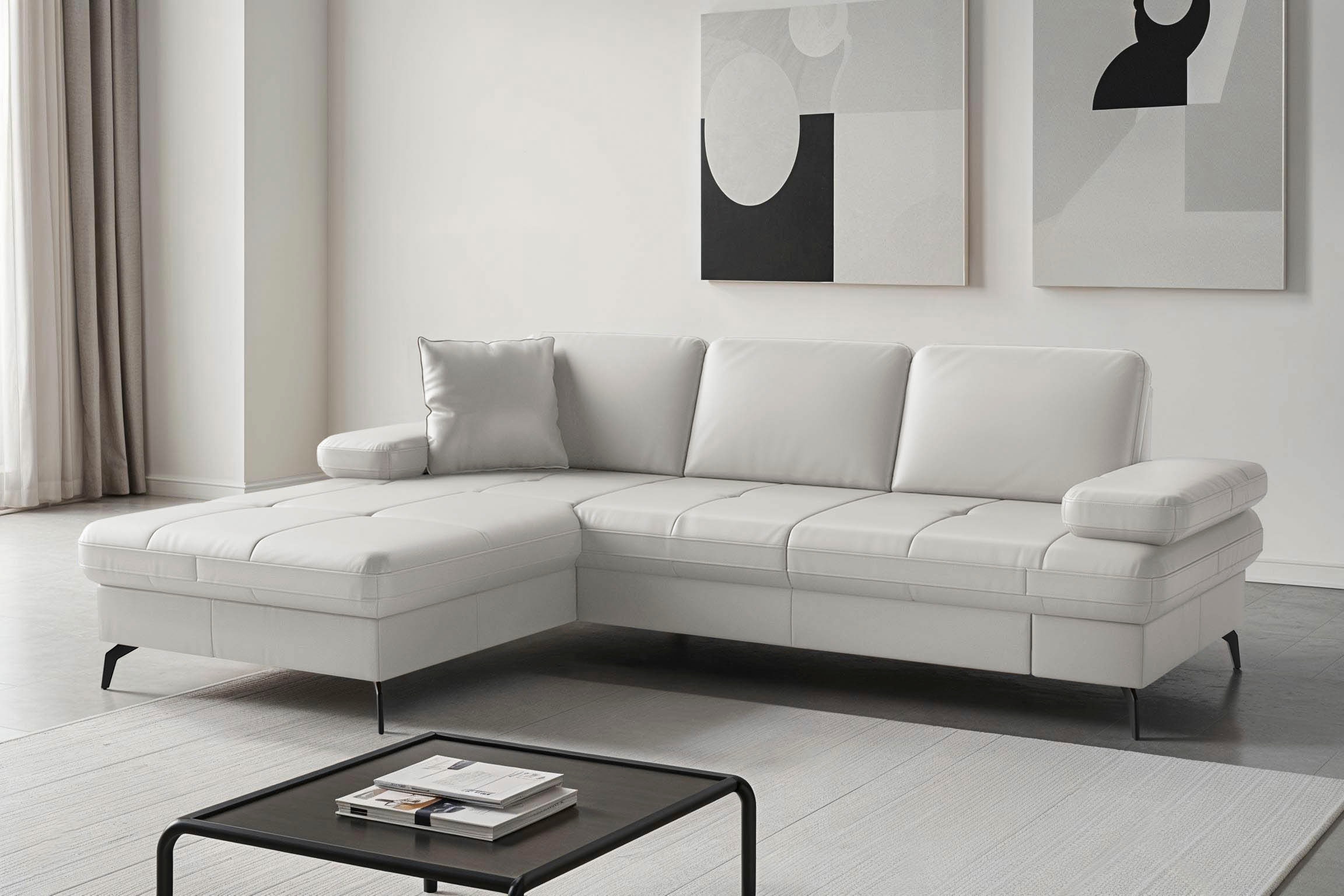 sit&more Ecksofa »Morris Jubi, Recamiere, Breite 247 cm« mit Armteilfunktion,, wahlweise mit Schlaffunktion